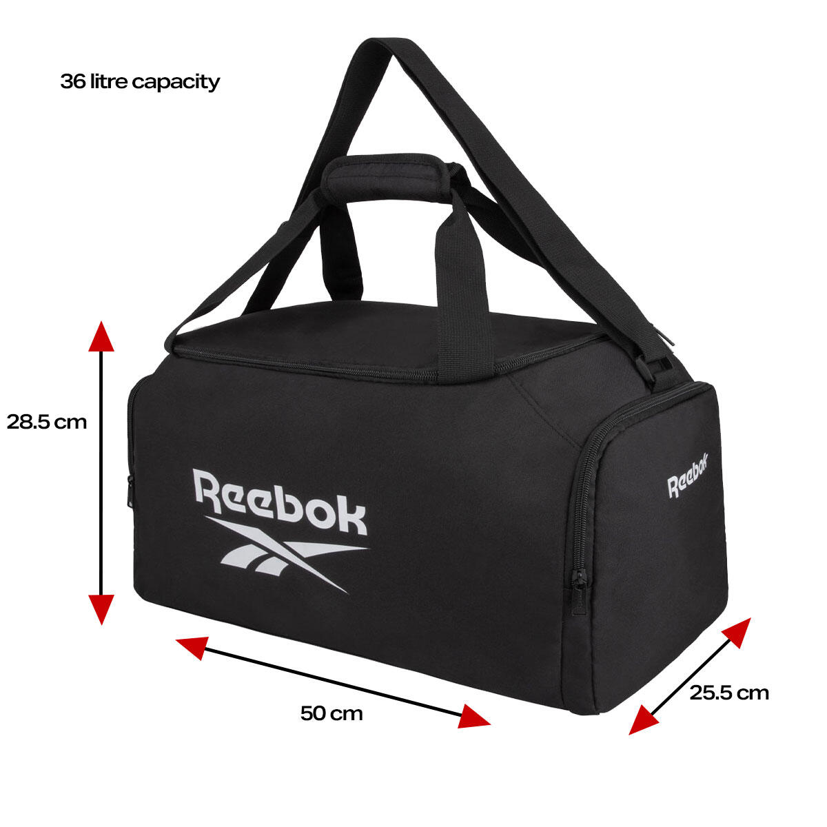 Reebok Active Core Duffel Bag Black-Small 7/7