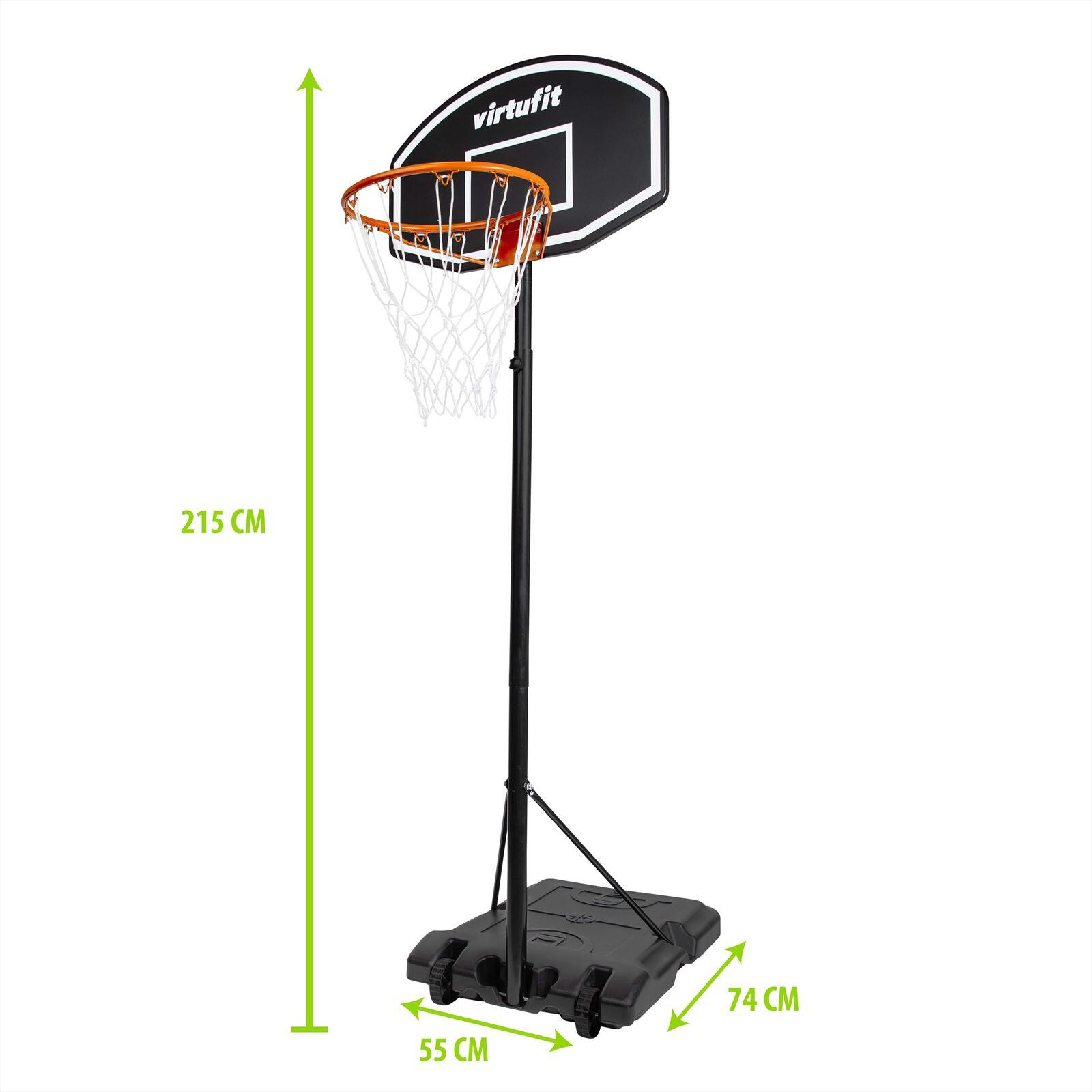 Pallone Da Basket Taglia 5 Palo Da Basket Regolabile - Da 170 A 215 Cm Con Palla E Pompa VIRTUFIT Tabellone Basket