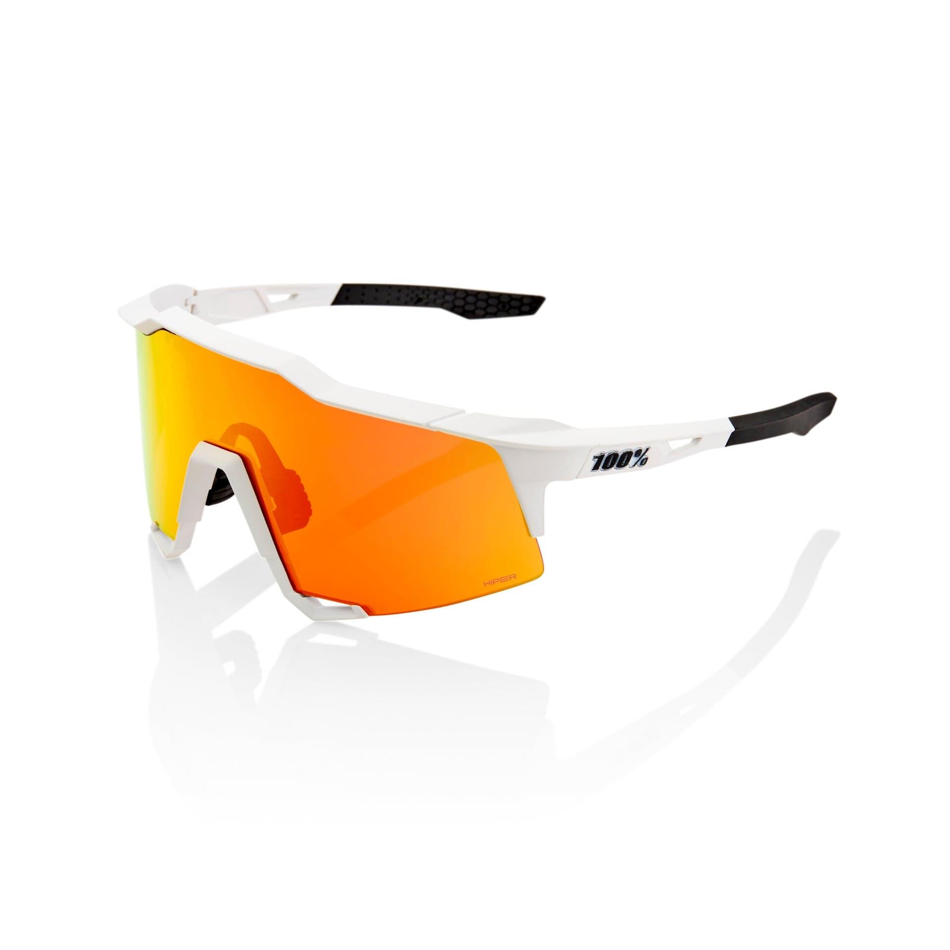 100 Percent Speedcraft Sunglasses Soft Tact Off White/HiPER Red Mirror Lens