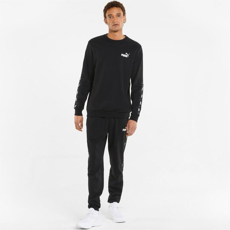 Blusa Puma Essentials Tape Crew, Negro, Hombre