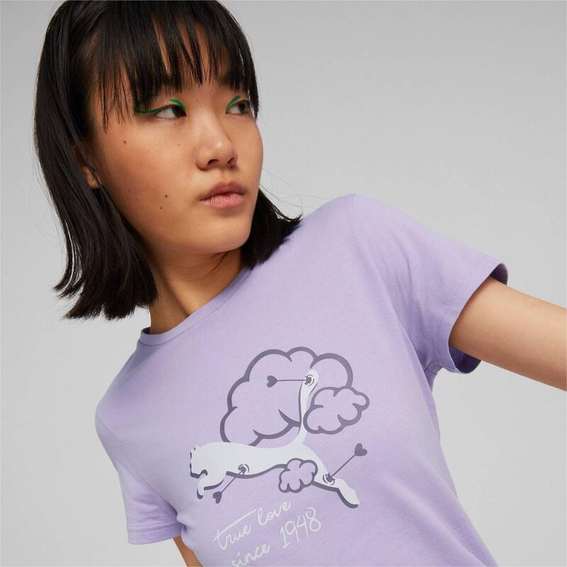 T-shirt Puma Graphics Valentine Tee, Violet, Femmes