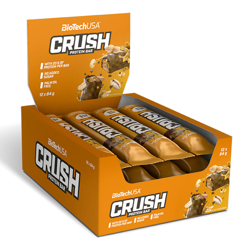 Eiwitrepen - Crush Reep Blik (12x64g) - Chocolade Pindakaas 1/3