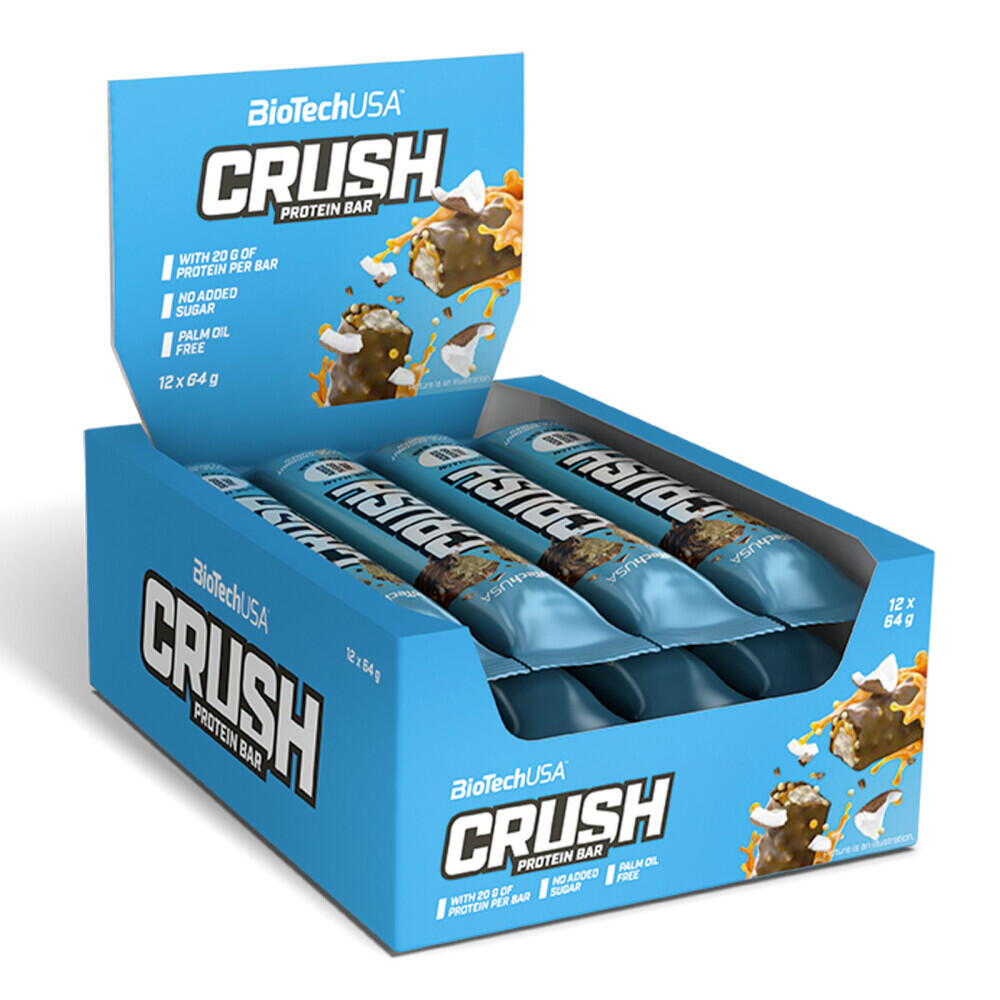 BIOTECHUSA Eiwitrepen - Crush Reep Blik (12x64g) - Coco Caramel