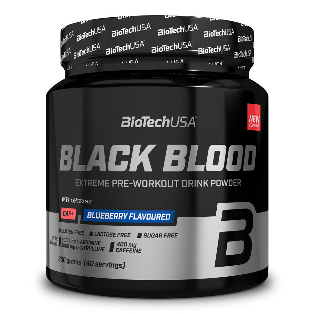 BIOTECHUSA Pre-workout - Zwart Bloed Caf + (300g) - Bosbessen