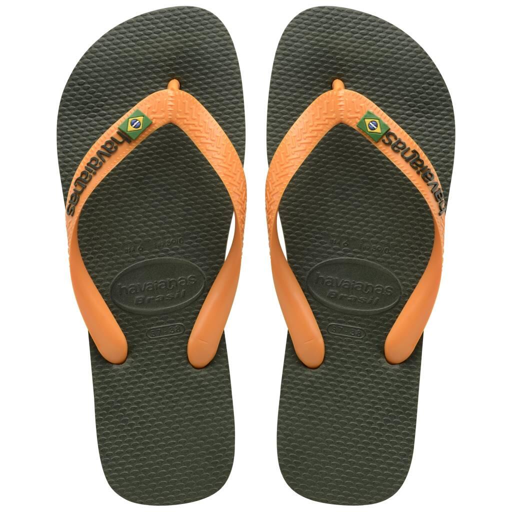 Havaianas - Tong Pour Adulte Brasil Logo - Tongs - Vert - 45 - Decathlon
