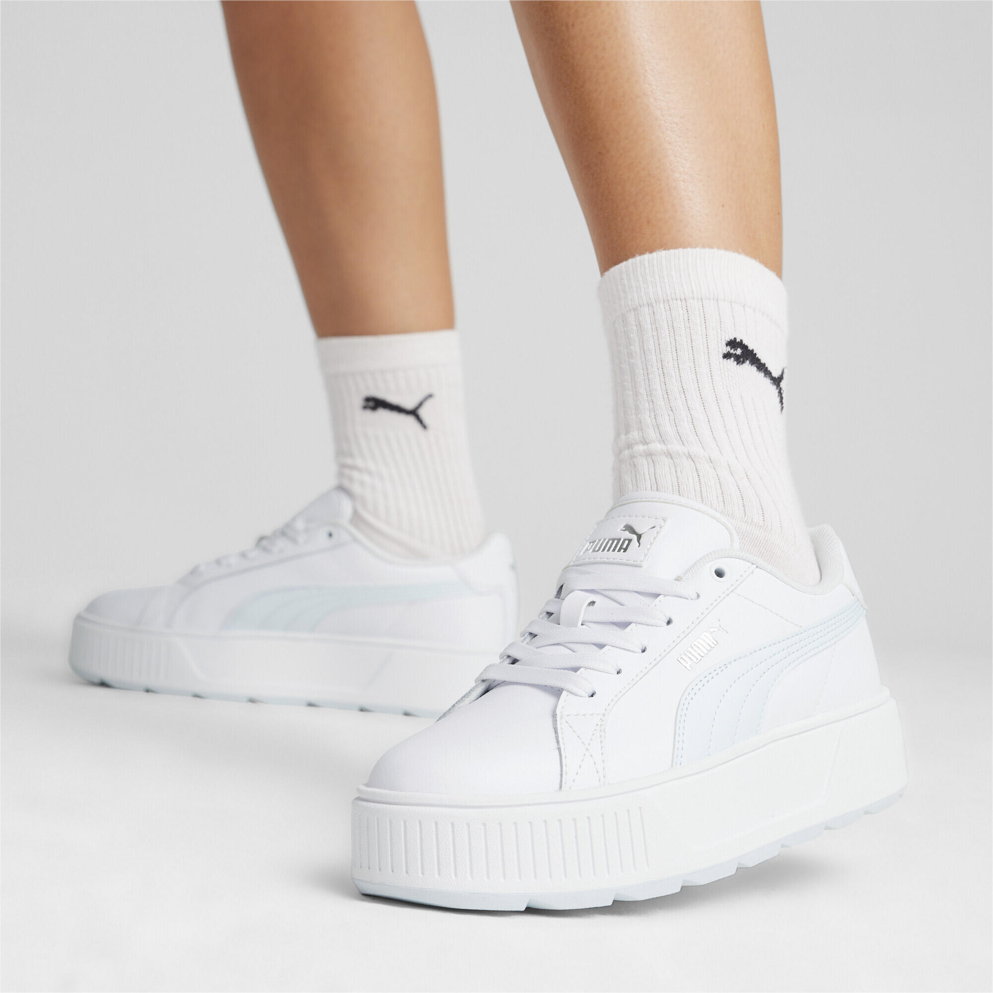 Karmen L Sneakers Damen PUMA White Dewdrop Silver Blue Metallic 2/15