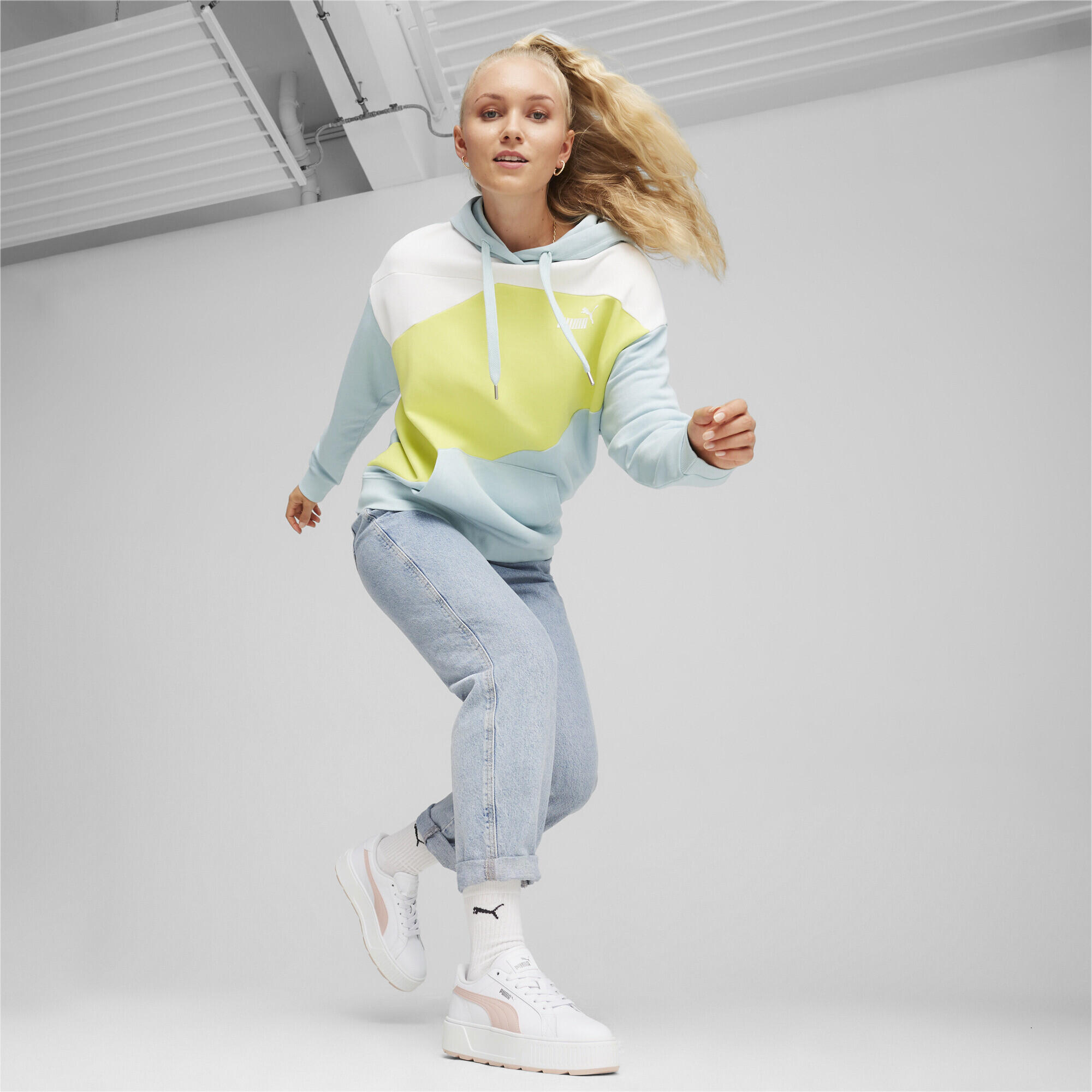 Karmen L sportschoenen voor dames PUMA White Rose Quartz Silver Pink Metallic 3/7