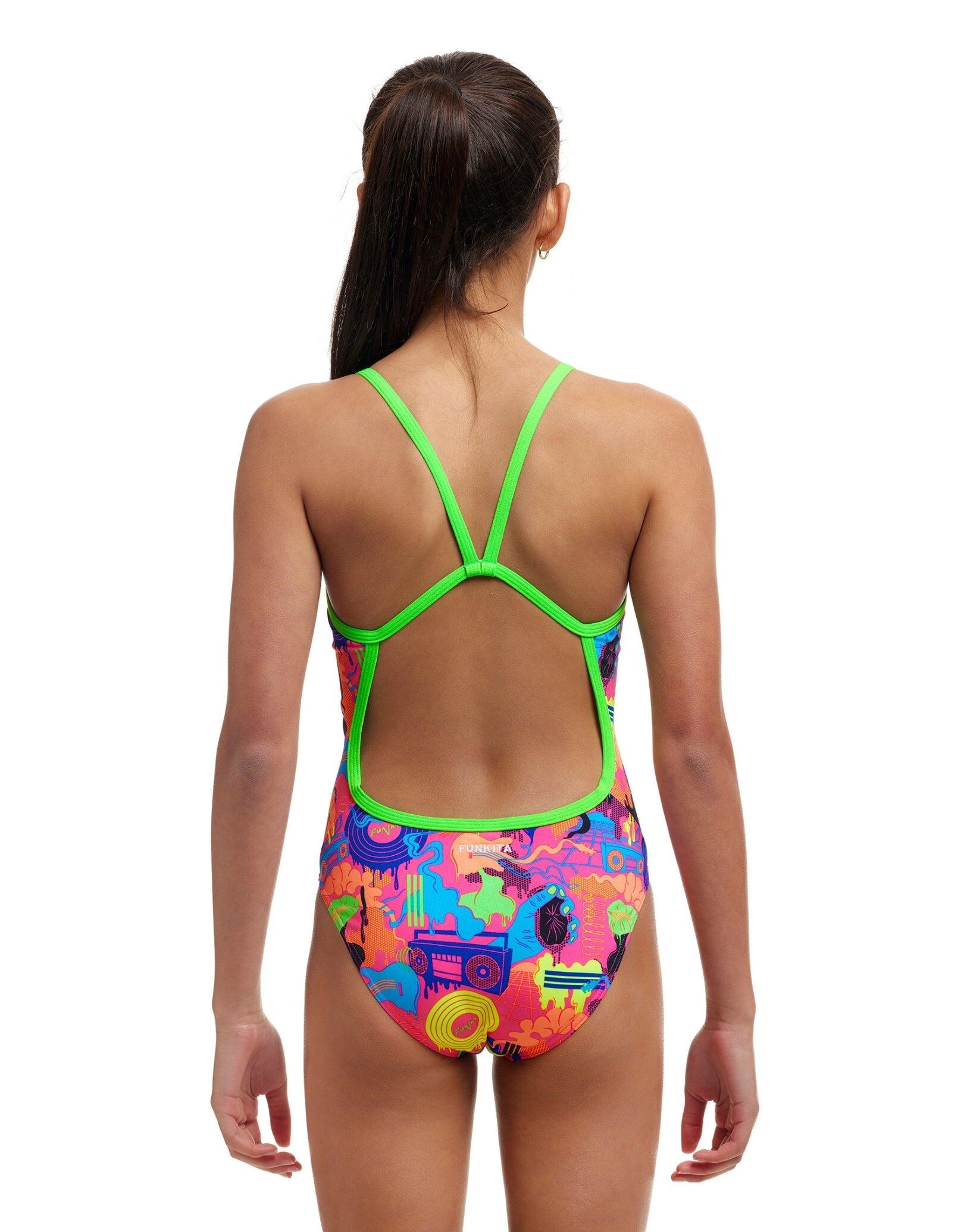 Strój kąpielowy dziewiczęcy Funkita Lotsa Pop Single Strap 2/6