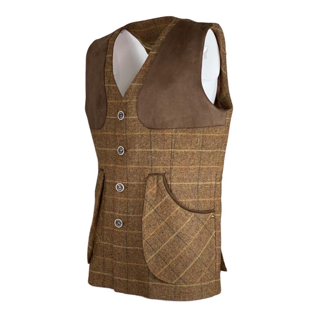 Chaleco Caza Hombre Pasión Morena 07026 Marrón Tiradora Tweed Largo 5/5