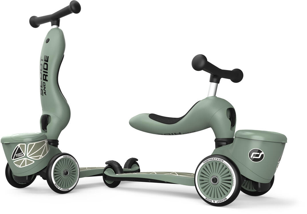 Jeździk i Hulajnoga Scootandride 2W1 z zamykanym schowkiem Green lines