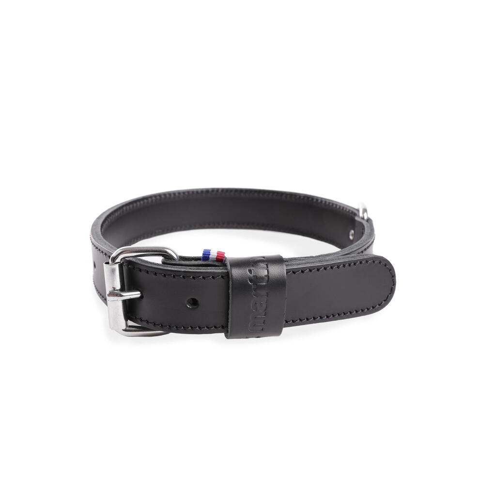 Double-thickness leather dog collar Martin Sellier 35/75