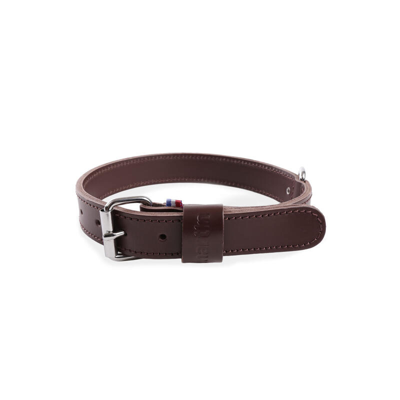 Collier double épaisseur cuir vachette pour chien Martin Sellier 25/55