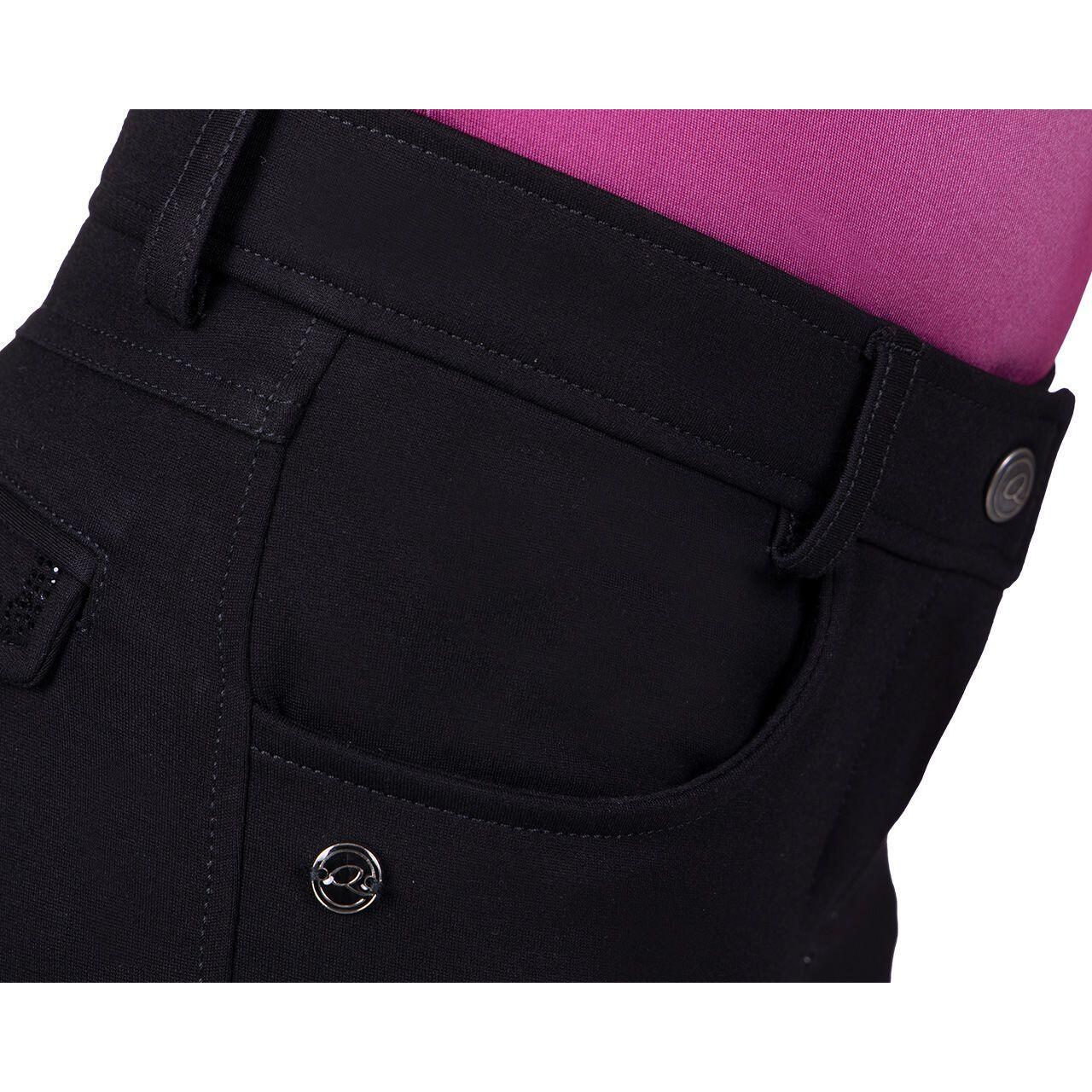 QHP Pantaloni da equitazione full grip da bambina Djune