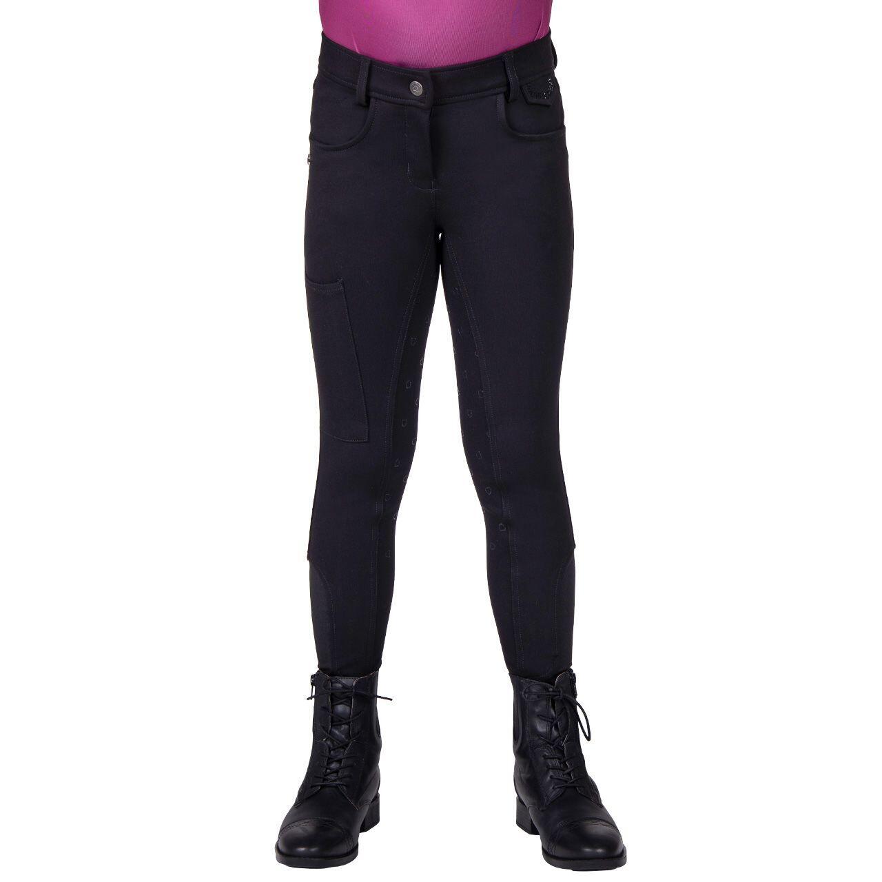 Girls' full grip riding pants QHP Djune