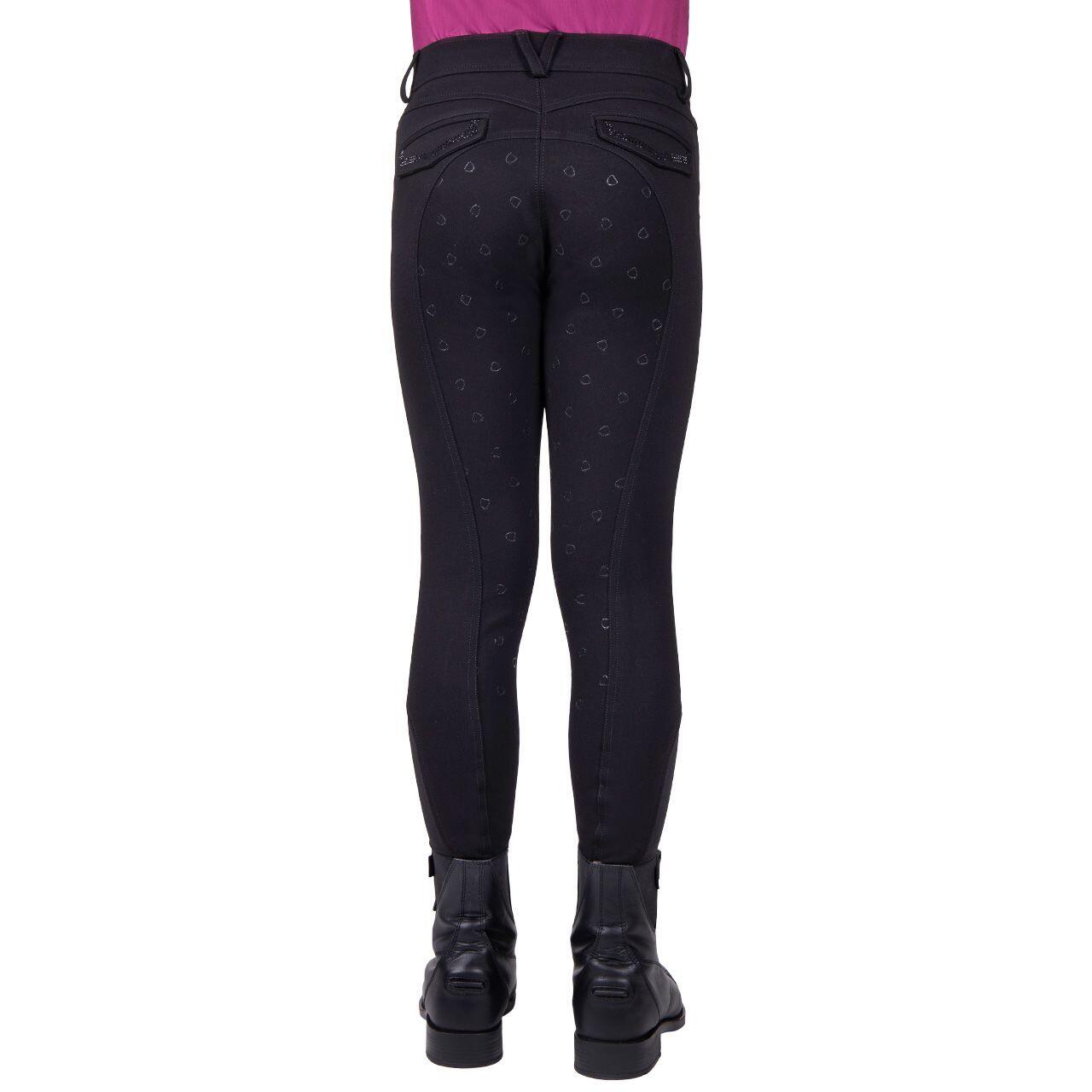 Girls' full grip riding pants QHP Djune