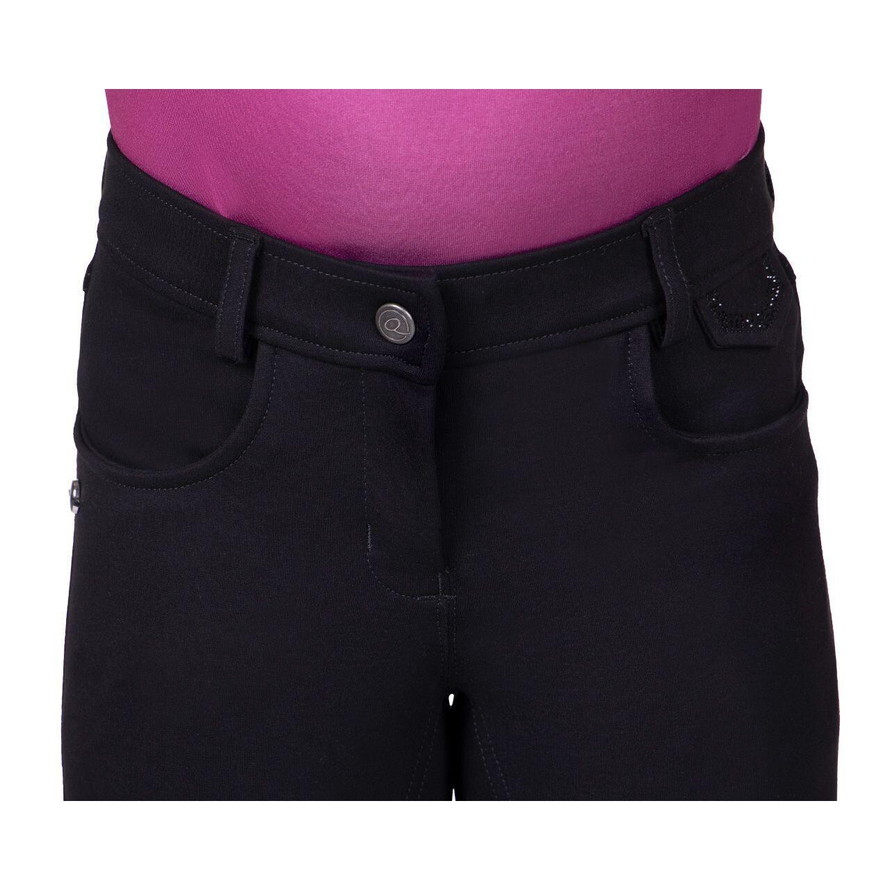 QHP Pantaloni da equitazione full grip da bambina Djune