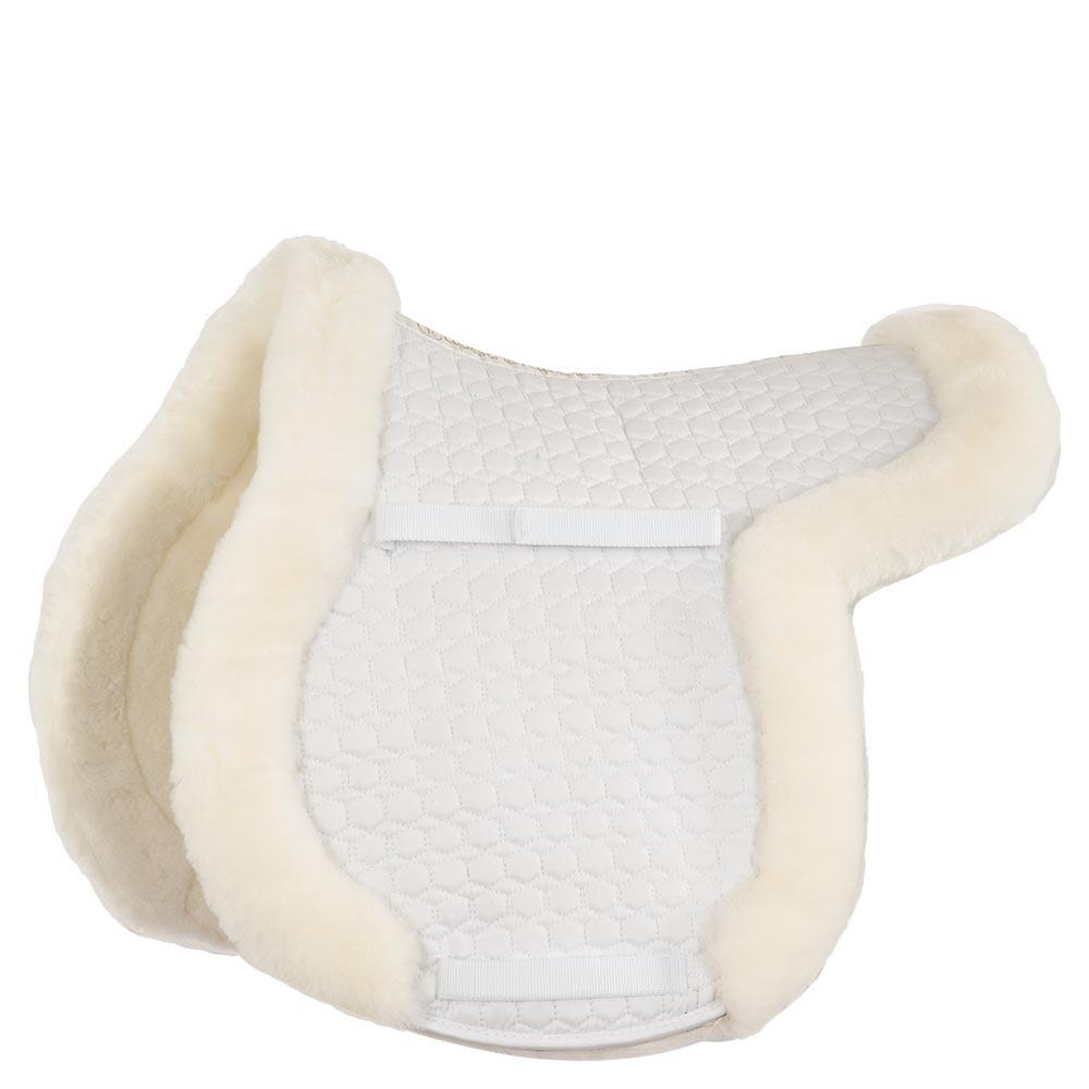 Br - Tapis De Hunter Pour Cheval En Peau De Mouton Br Equitation - Tapis De Selle - Blanc - Fs - Decathlon