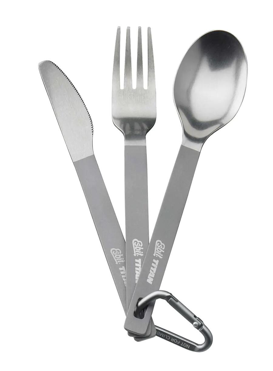 Set tacam titaniu Esbit TC3-TI, 3 piese, cu husa