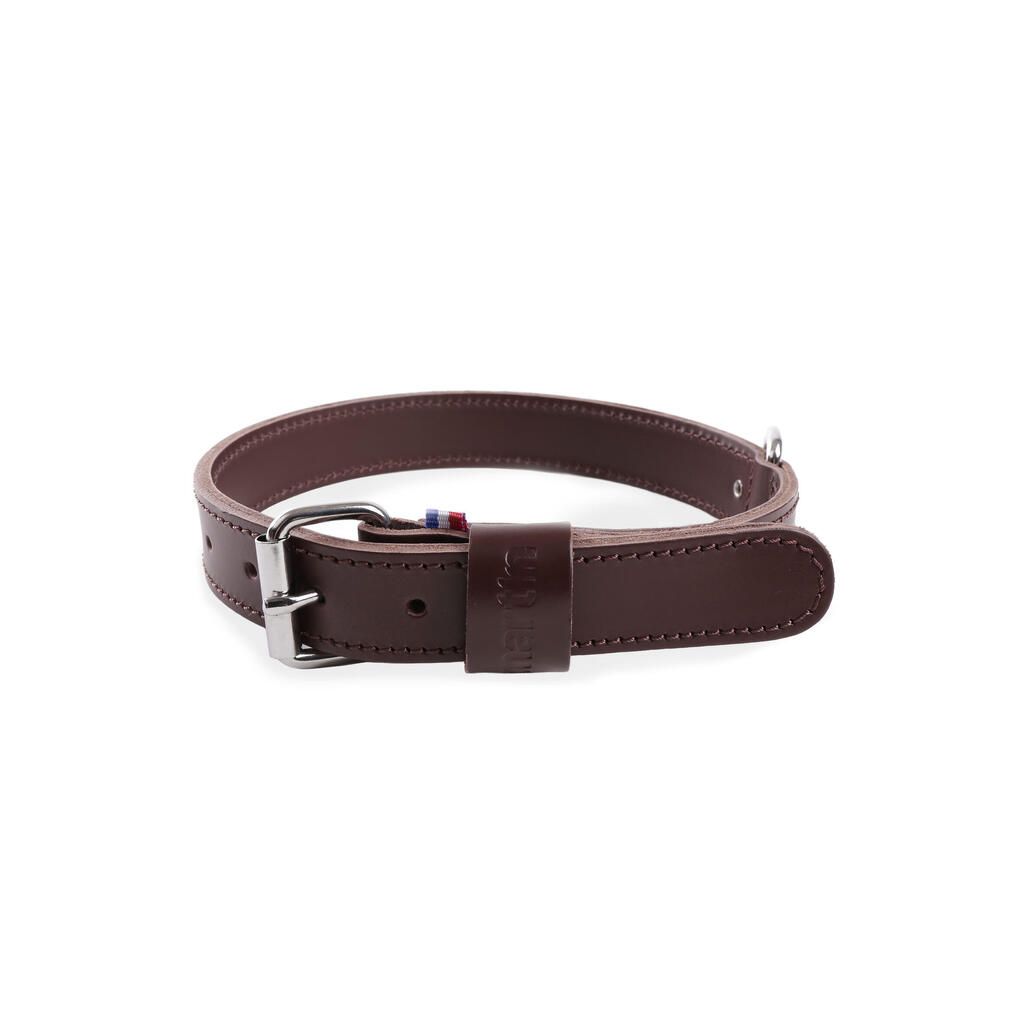 Double-thickness cowhide leather dog collar Martin Sellier 20/45
