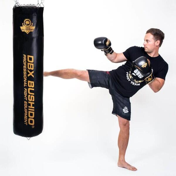 Worek bokserski DBX Bushido z granulatem gumowym SBRX czarno-złoty 60kg 130cm 7/7