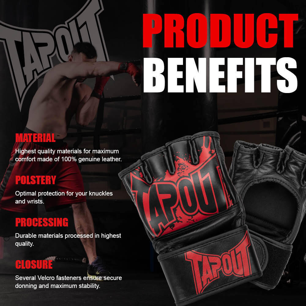 Guanti MMA in cuoio Tapout Pro (x2) 4/6