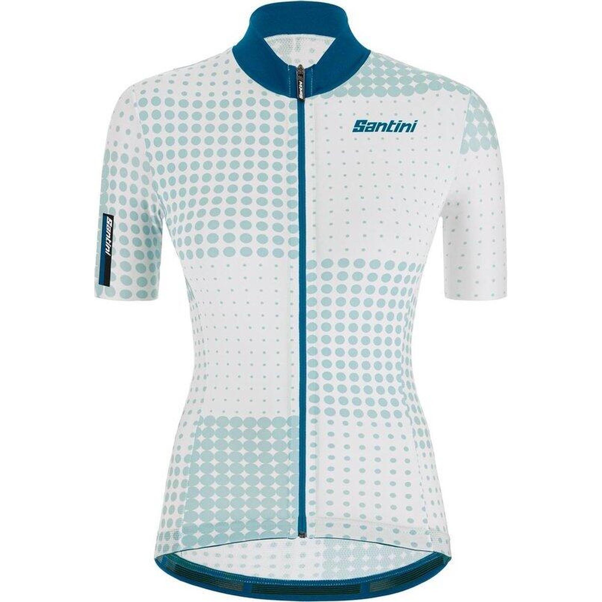 Santini - Maillot De Cyclisme Manches Courtes Bleu Femme - Tono Sfera S/s Jersey - Maillot Manches Courtes - Blanc|bleu - 36 Xs - Decathlon