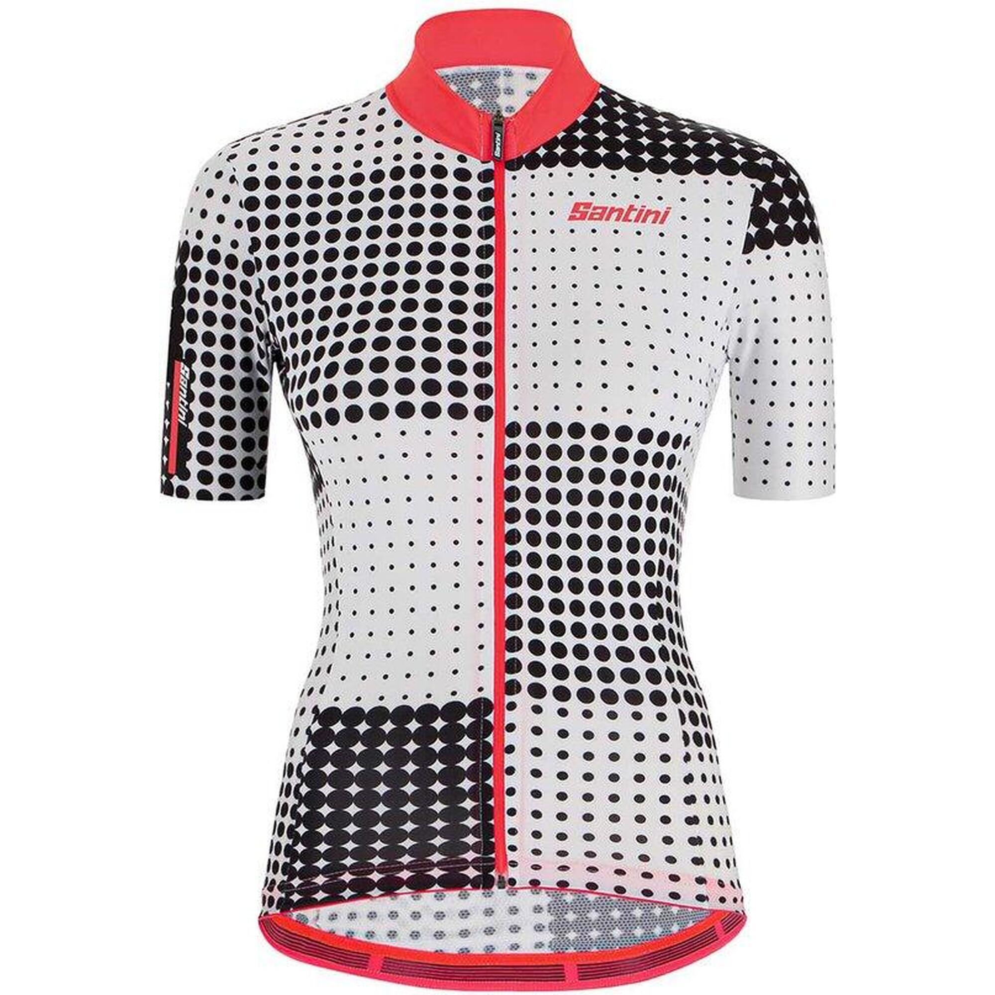 Santini - Maillot De Cyclisme Manches Courtes Noir Femme - Tono Sfera S/s Jersey For Women - Maillot Manches Courtes - Blanc|noir - 48 Xl - Decathlon