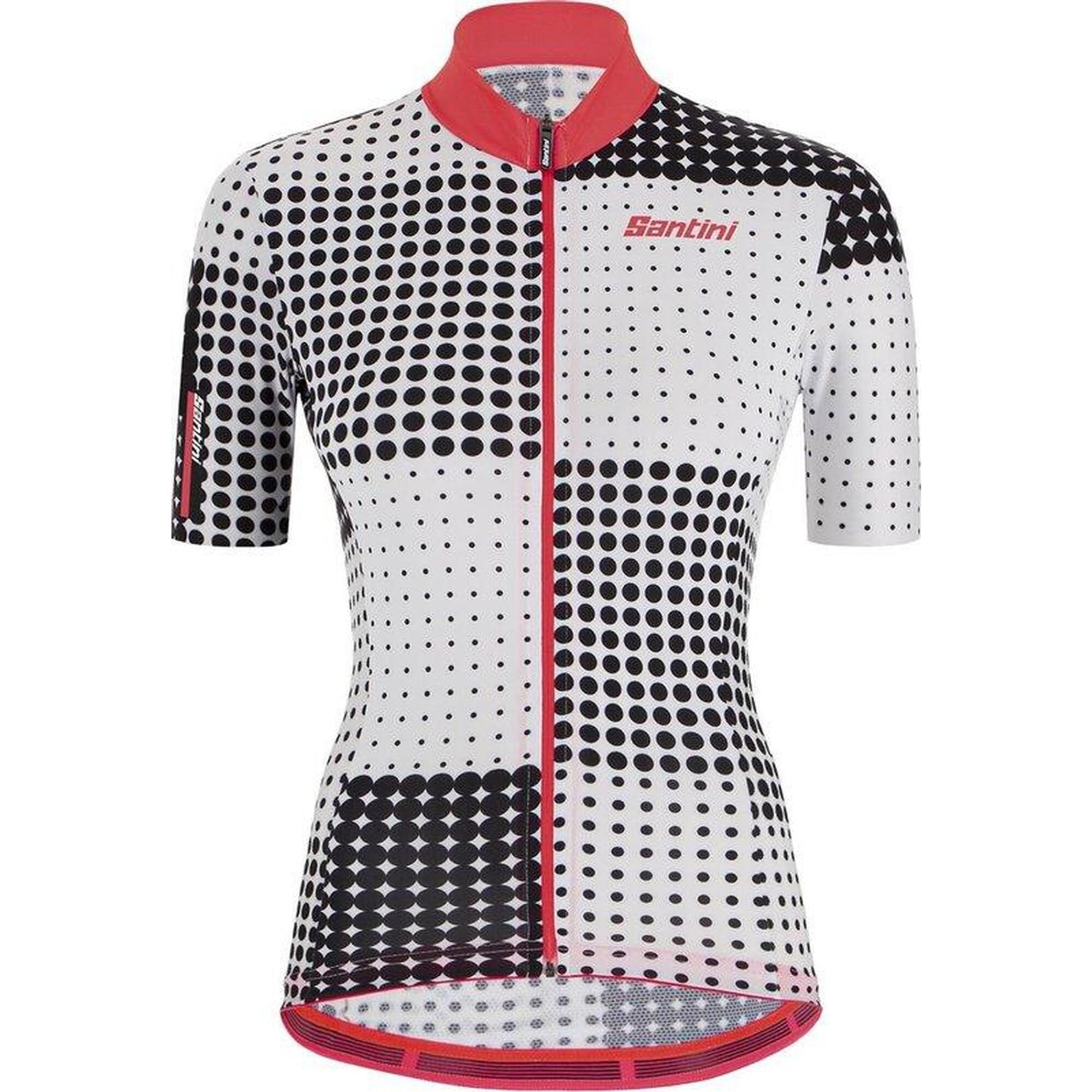 Santini - Maillot De Cyclisme Manches Courtes Noir Femme - Tono Sfera S/s Jersey - Maillot Manches Courtes - Blanc|noir - 48 Xl - Decathlon