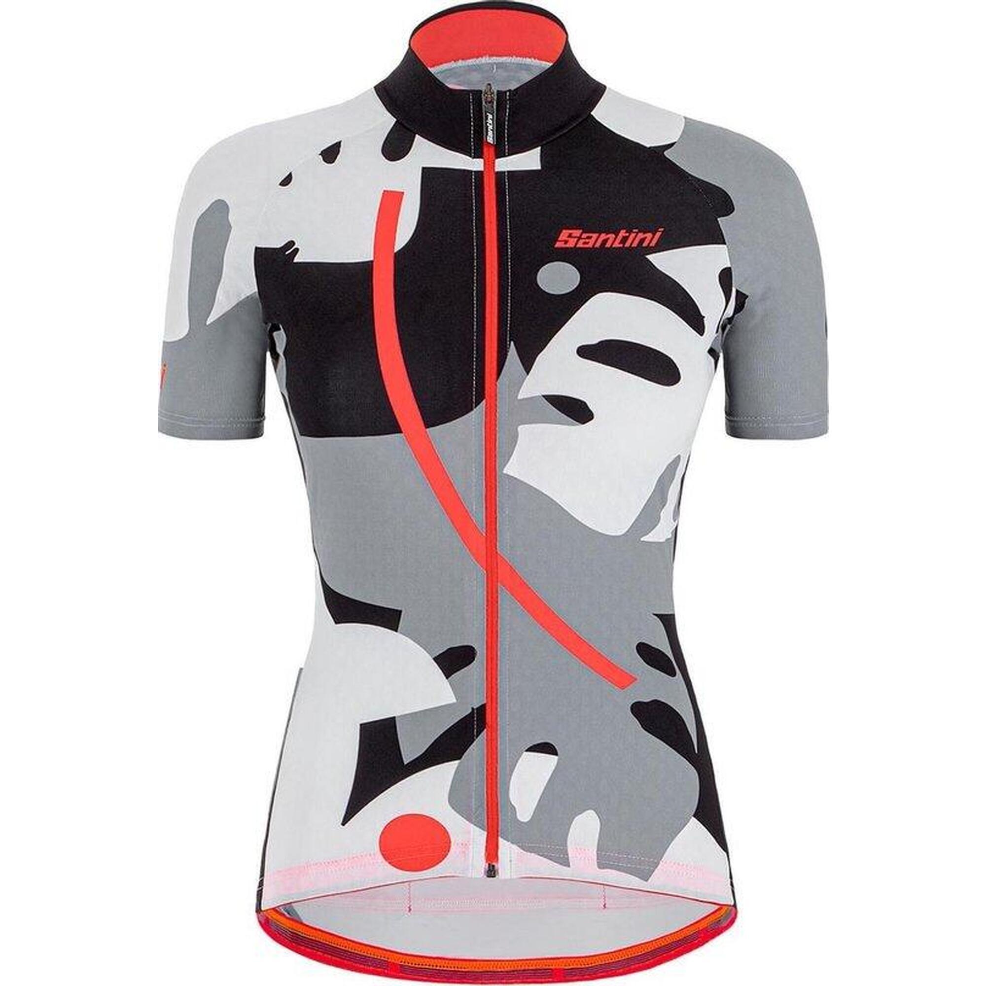 Santini - Maillot De Cyclisme Manches Courtes Noir Femme - Giada Maui S/s Jersey For Women - Maillot Manches Courtes - Blanc|gris|noir - 48 Xl - Decathlon
