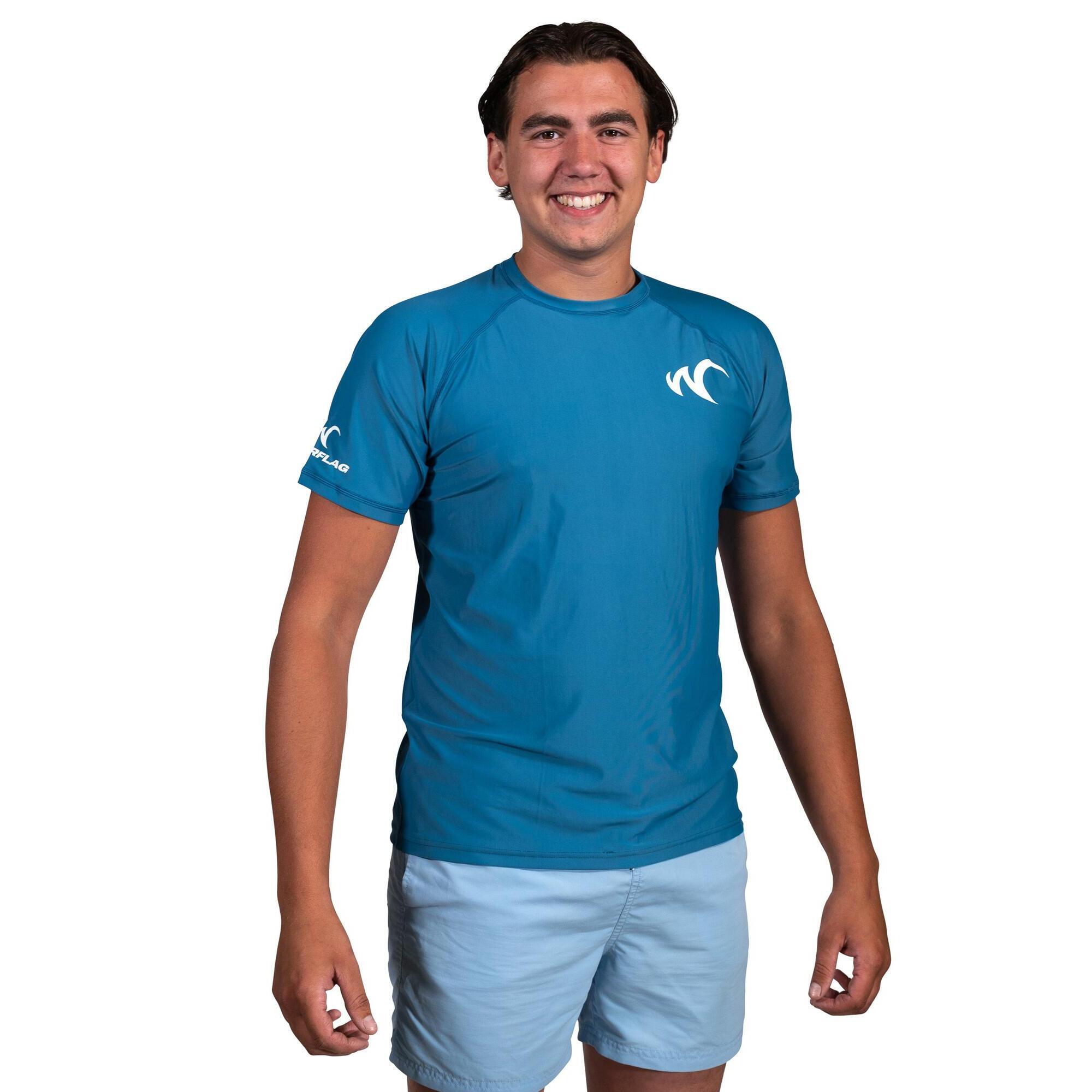 Watrflag - T-shirt Cadiz Regular Fit Rashguard Résistant Aux Uv - Hommes - Upf50+ - Rashguard - Bleu - Petit - Decathlon