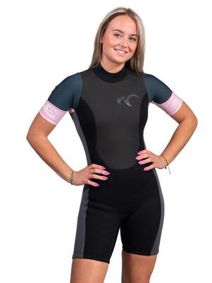 Shorty Adelaide Damen Pink- 3mm Neopren mit Lycraärmeln