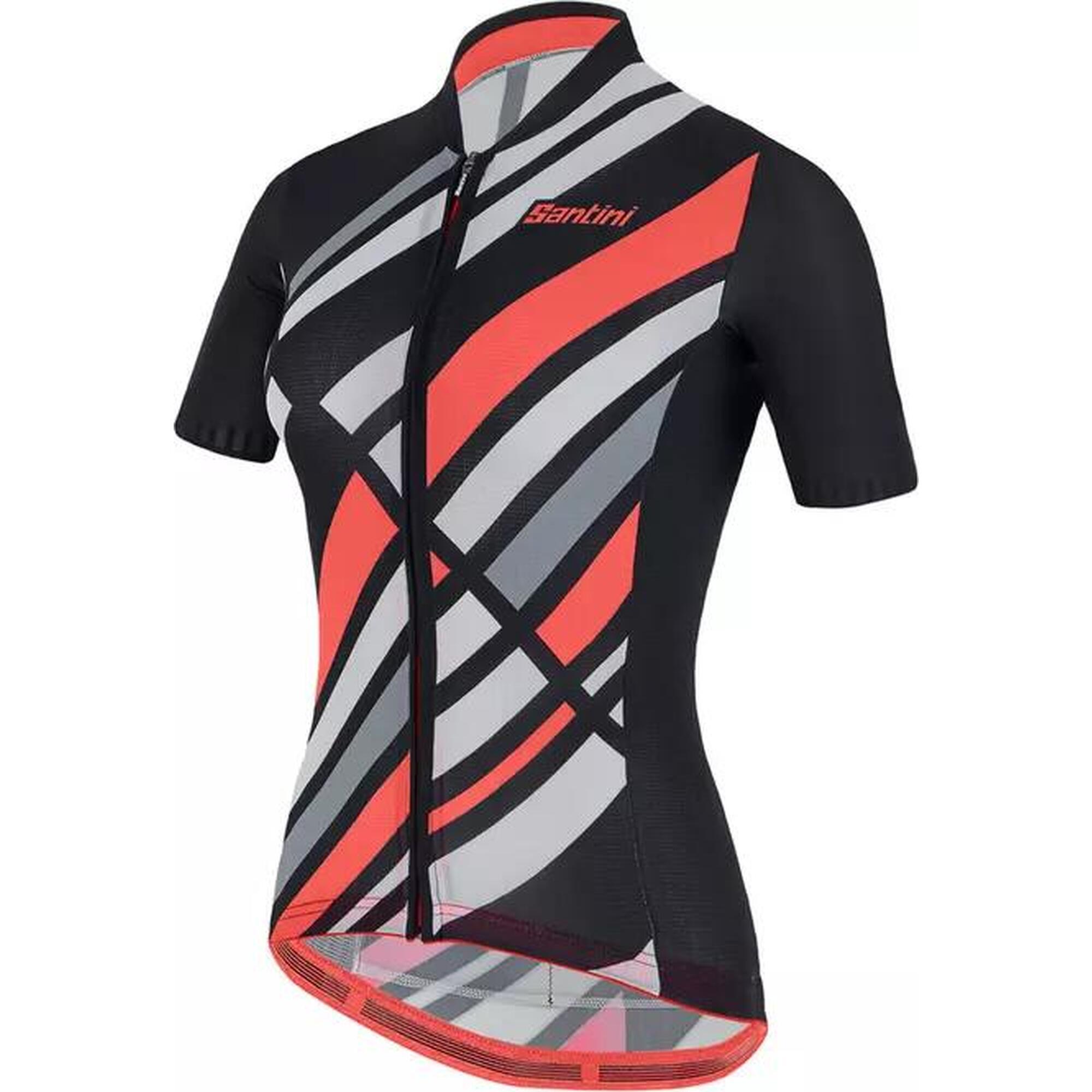 Maillot de cyclisme manches courtes noir femme - Maillot Eco Sleek Raggi S/S