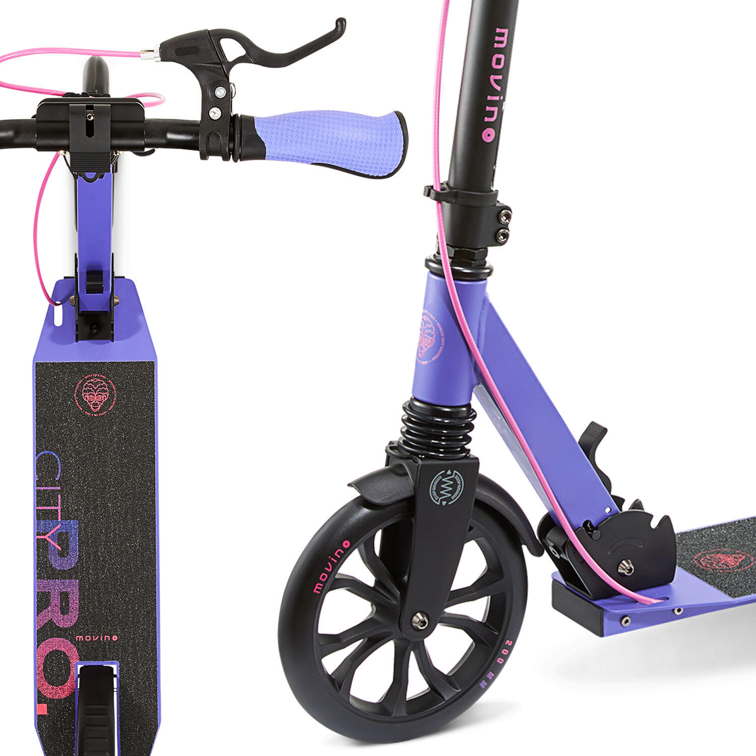 Movino - Trottinette Urbaine Pour Enfants, Adolescents Et Adultes Movino City Pro - Trottinette - Violet - Taille Unique - Decathlon
