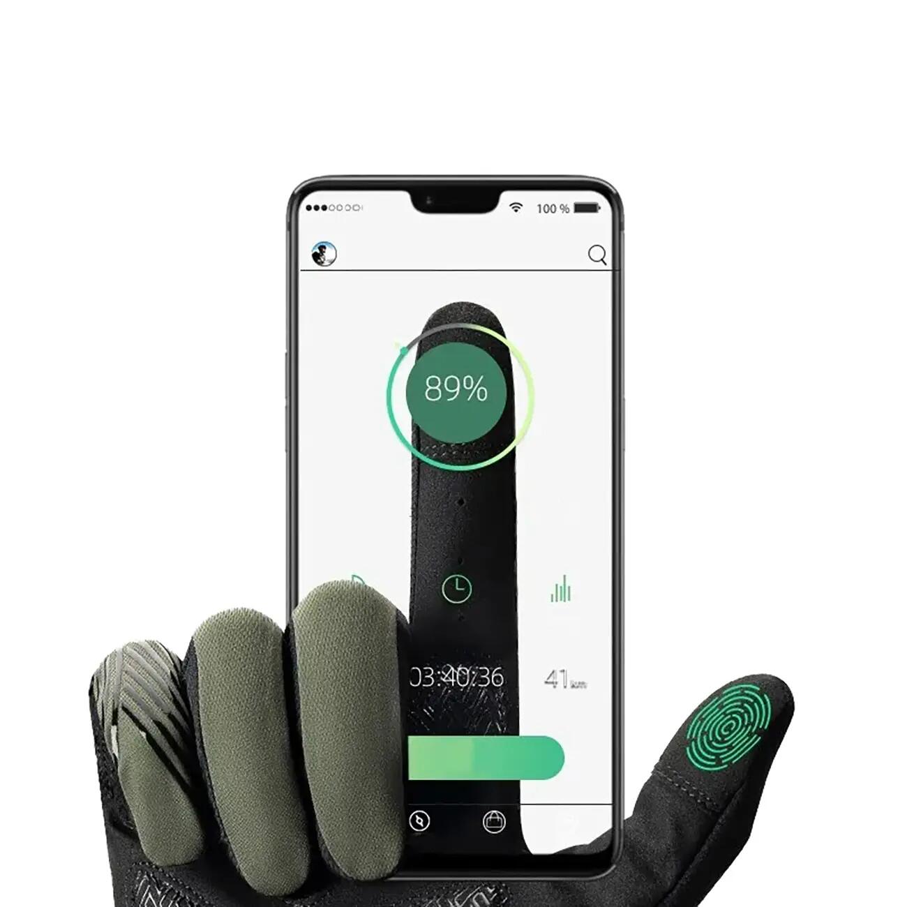 Mănuși Ciclism Rockbros XL Verde/Negru, Confort și Tehnologie Touchscreen 2/7