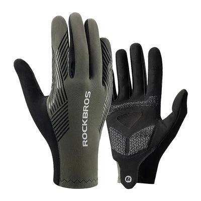 Guanti Ciclismo Rockbros XL Verde-Nero Touchscreen e Ammortizzazione