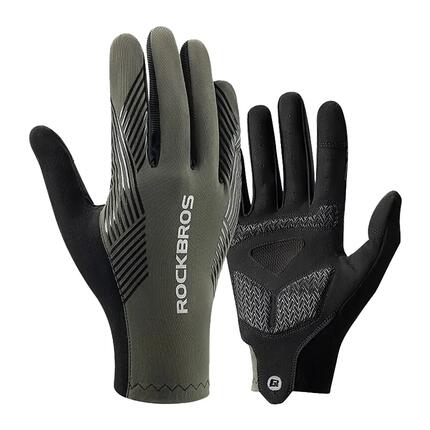 Rockbros Groene-Zwarte XL Fietshandschoenen - Schokabsorptie & Controle
