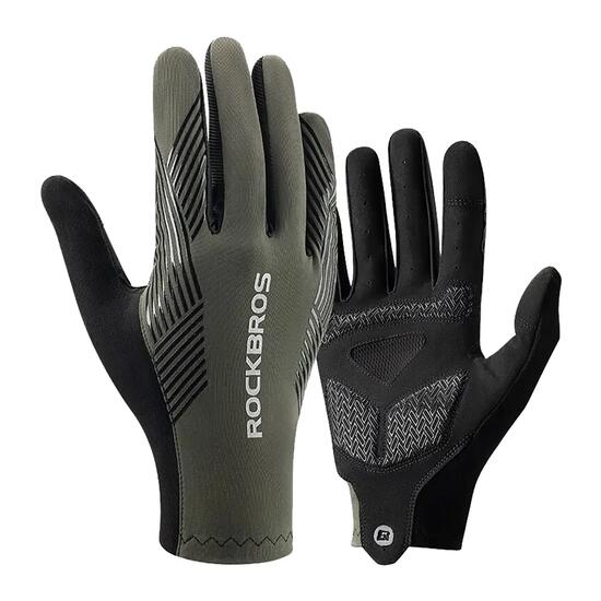 Guanti Ciclismo Rockbros XL Verde-Nero Touchscreen e Ammortizzazione