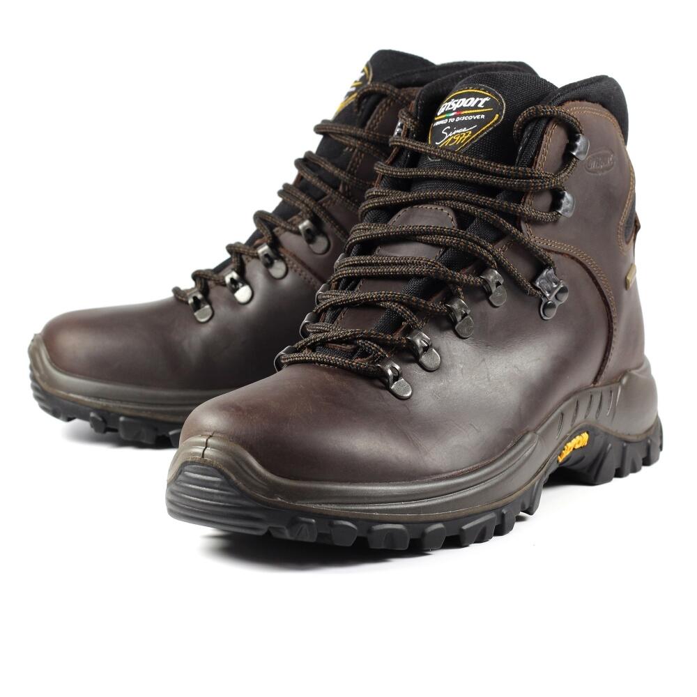 BOTA GR10303 TREKKING PARA ADULTO COURO ENCERADO CASTANHO VIBRAM GRITEX CORDURA 6/6