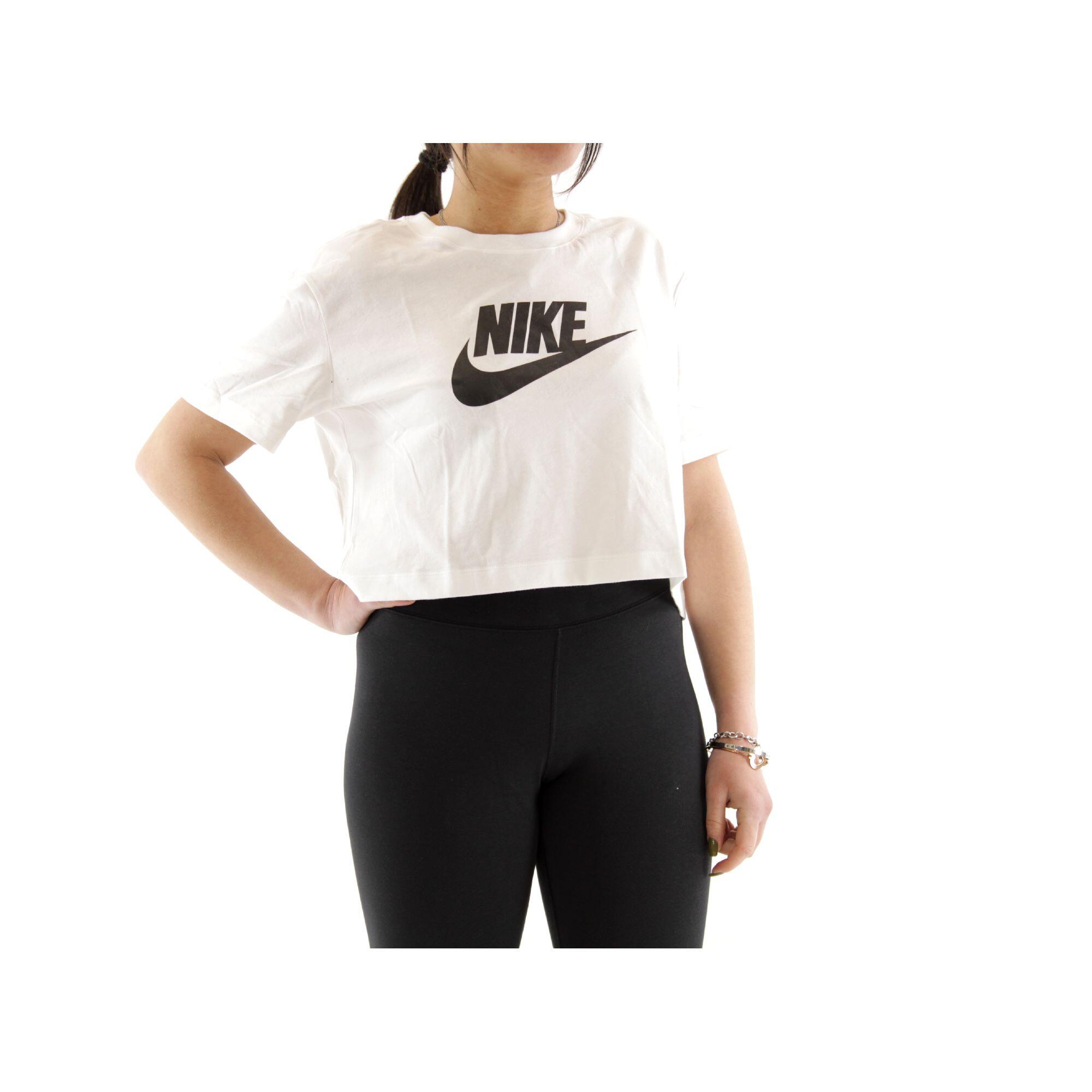 T-shirt Nike Sportswear Essential Cropped Logo, Blanc, Femmes 4/5