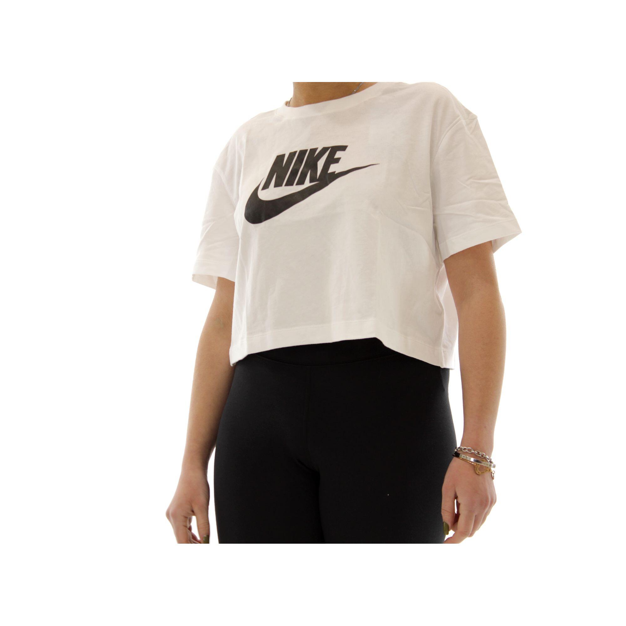 T-shirt Nike Sportswear Essential Cropped Logo, Blanc, Femmes 5/5
