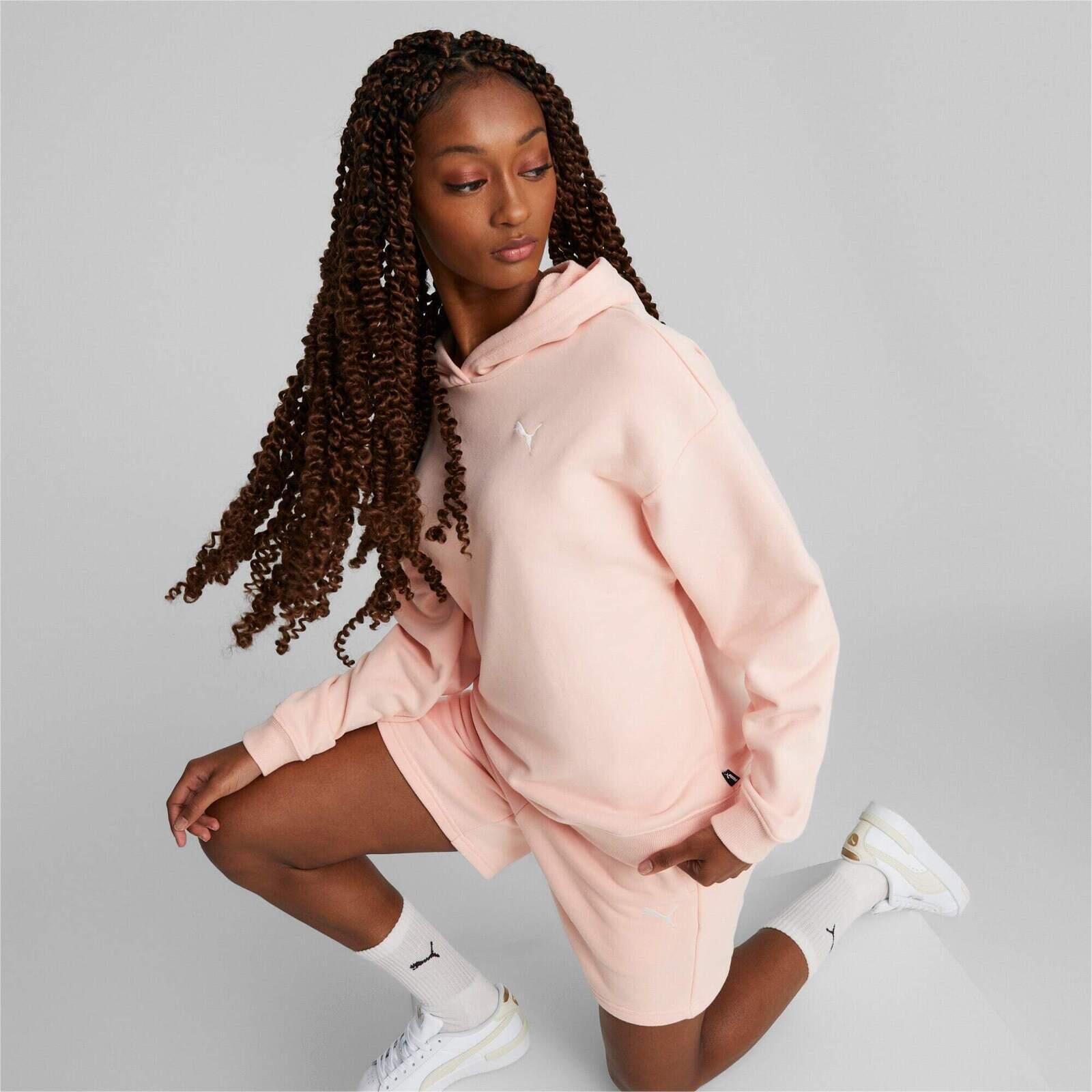Fato de treino Puma Loungewear Short Suit, Cor de rosa, Mulheres 3/5