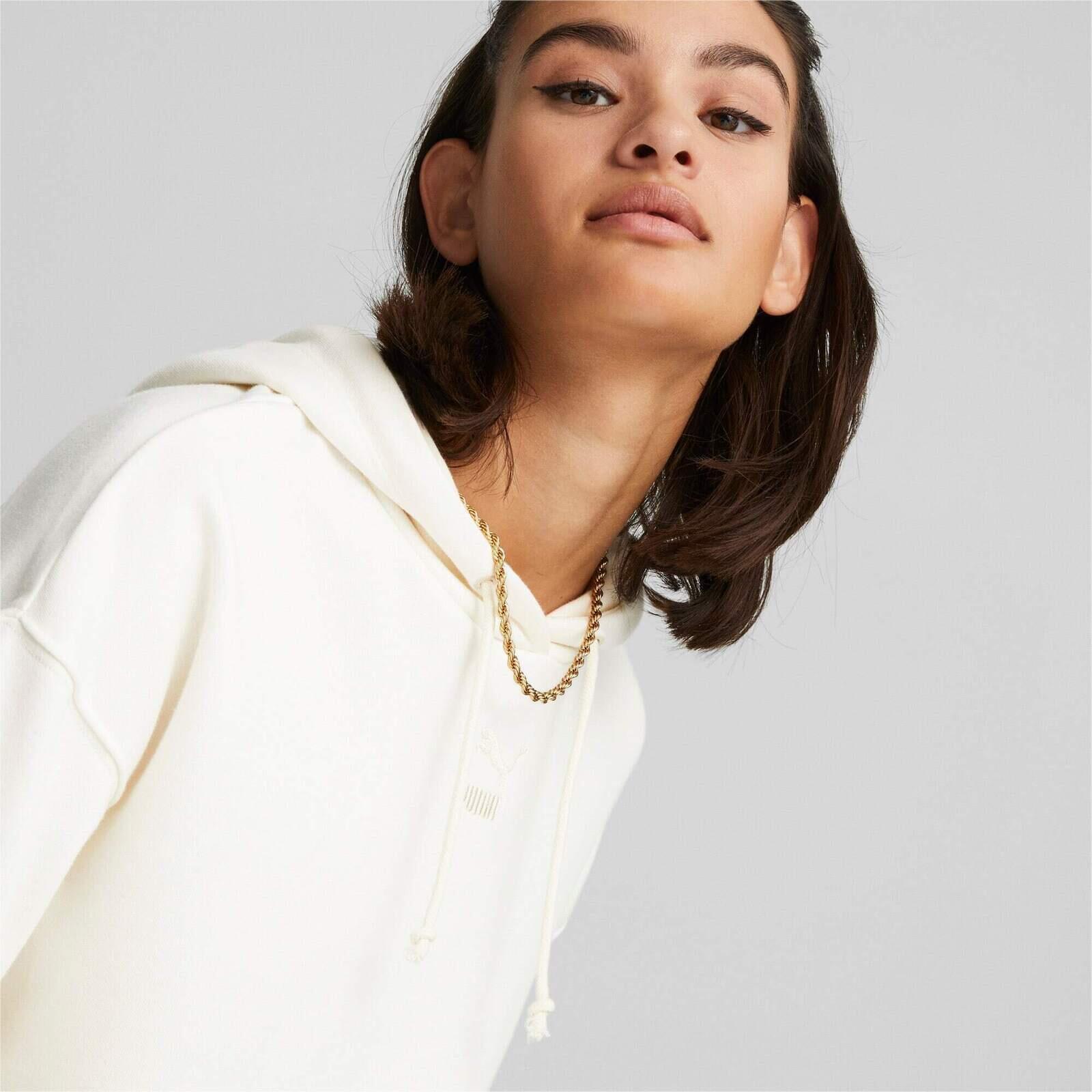 Capot Puma Classics Cropped Hoodie, Blanc, Femmes 4/5