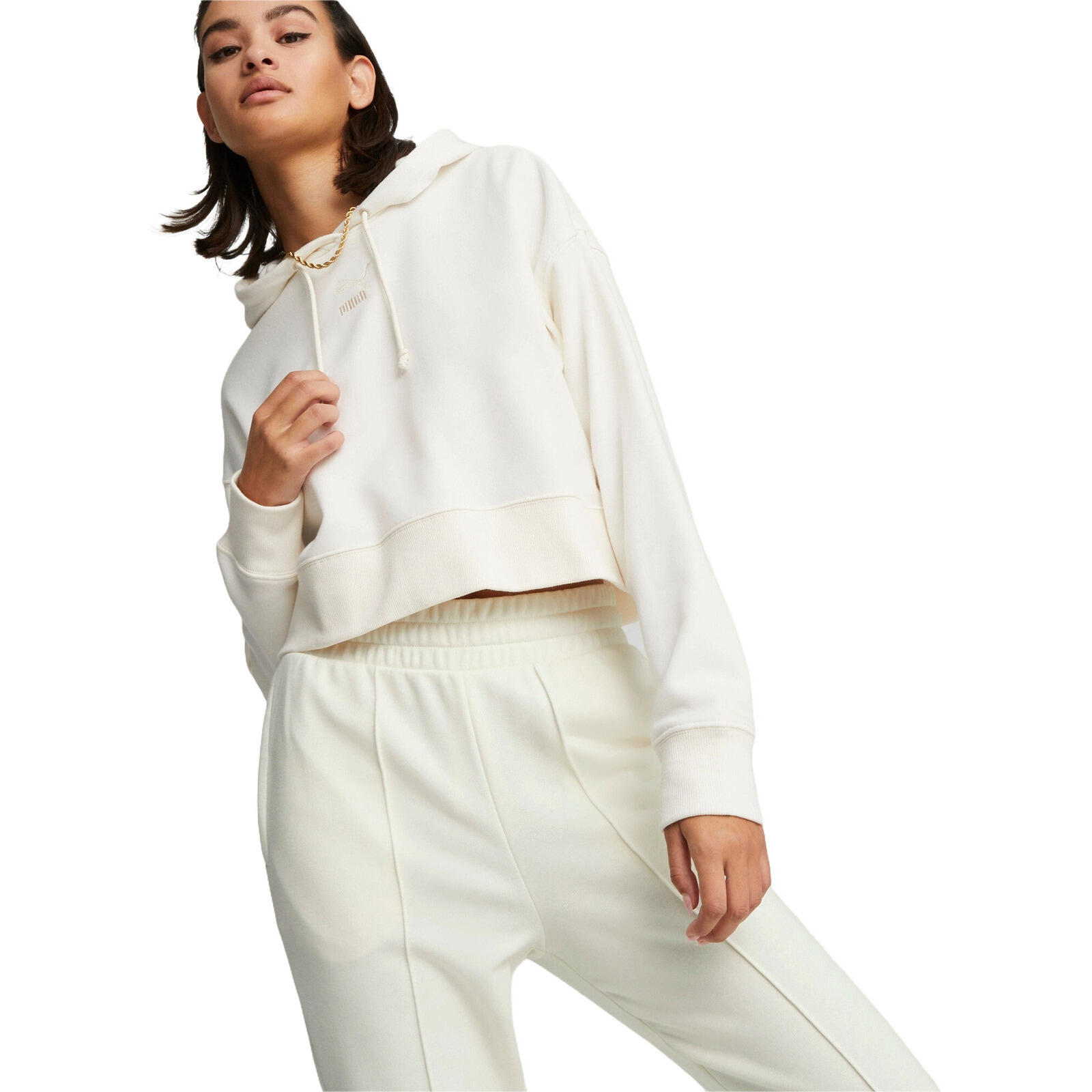 Capot Puma Classics Cropped Hoodie, Blanc, Femmes 1/5