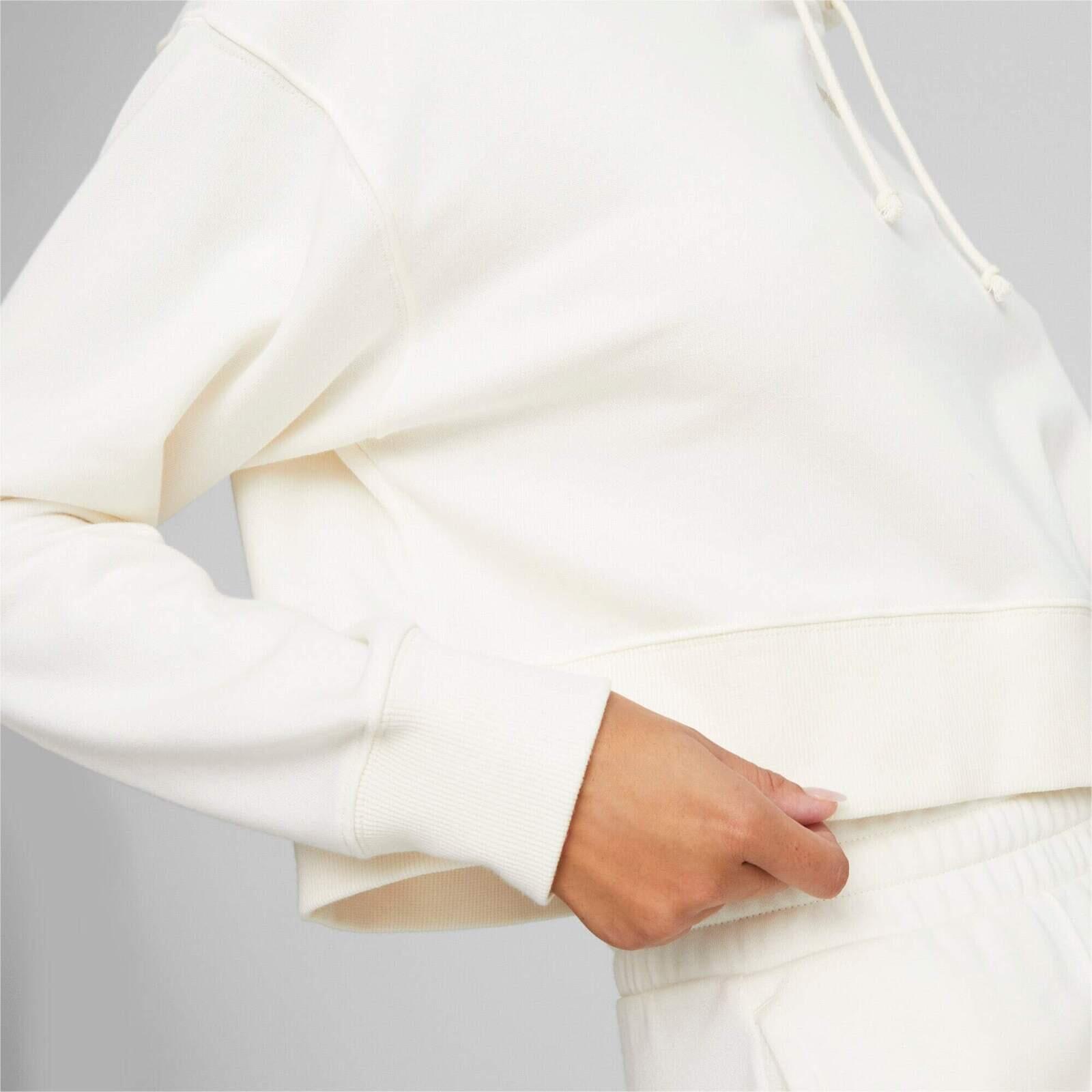 Capot Puma Classics Cropped Hoodie, Blanc, Femmes 5/5