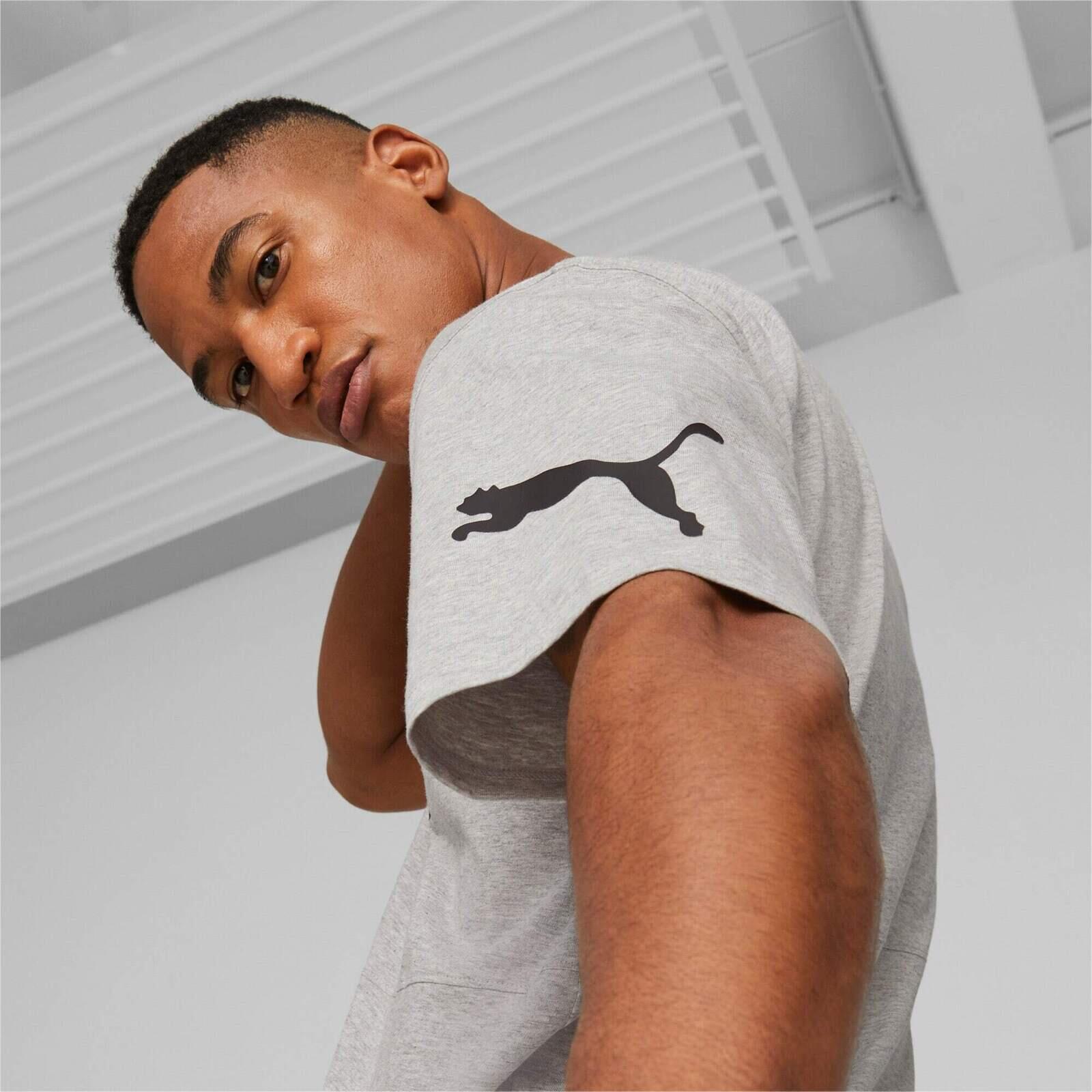 T-Shirt Puma Power Colorblock, Grau, Herren 4/5