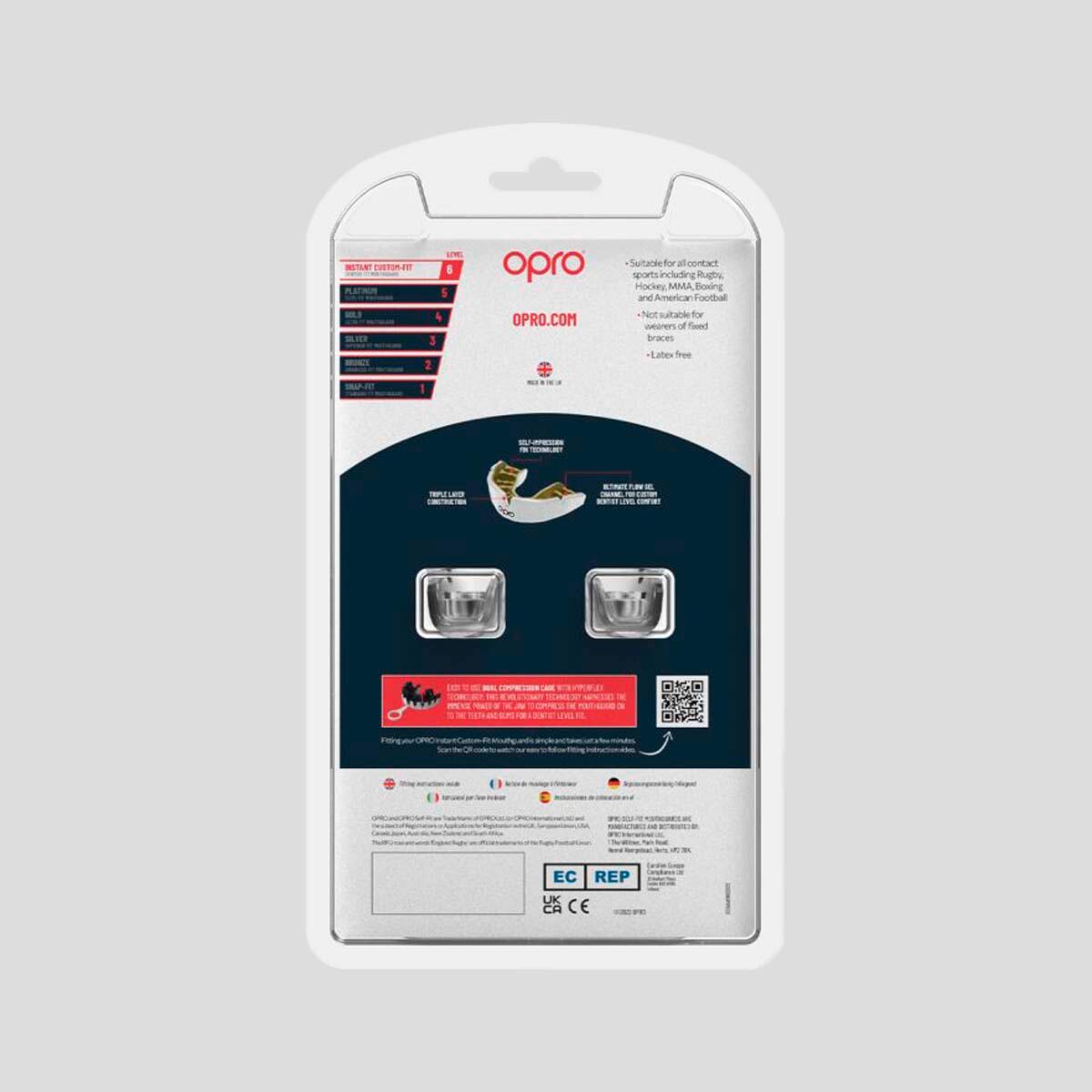 Mundschutz Instant Custom Fit OPRO Junior – Transparent 3/4