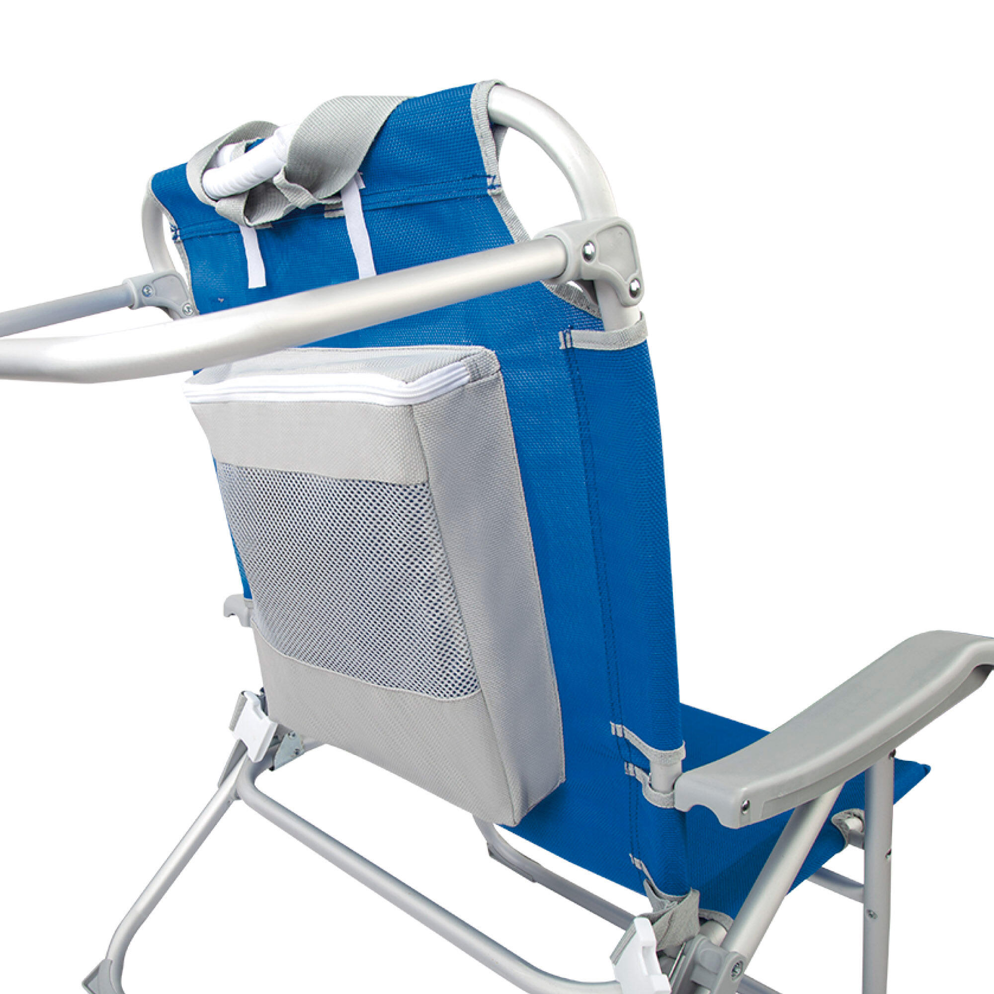 Aktive Confezione da 2 sedie da spiaggia pieghevoli blu XXL + ombrellone 220 cm 5/7
