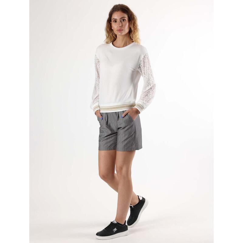 Leone Lace non-sweatshirt sweat-shirt à enfiler à col rond pour femme