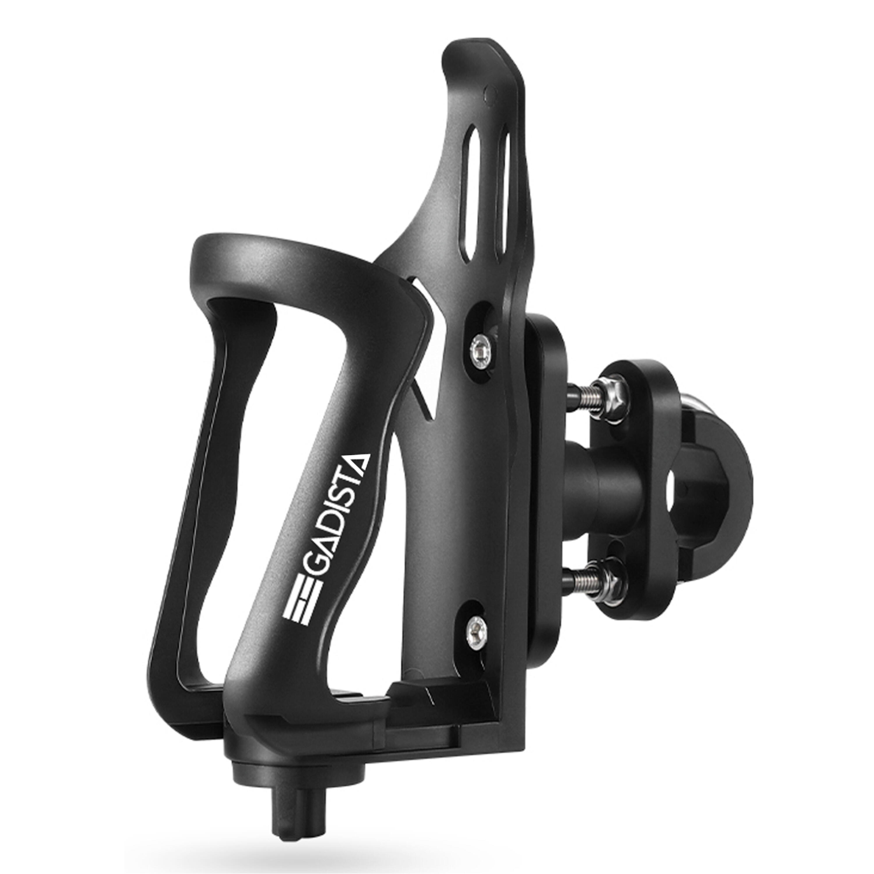 Gadista - Porte Bidon Ajustable Velo/moto, Bouteilles De 48-80 Mm, Horizontale/verticale - Porte-bidon - Noir - 16 Cm - Decathlon