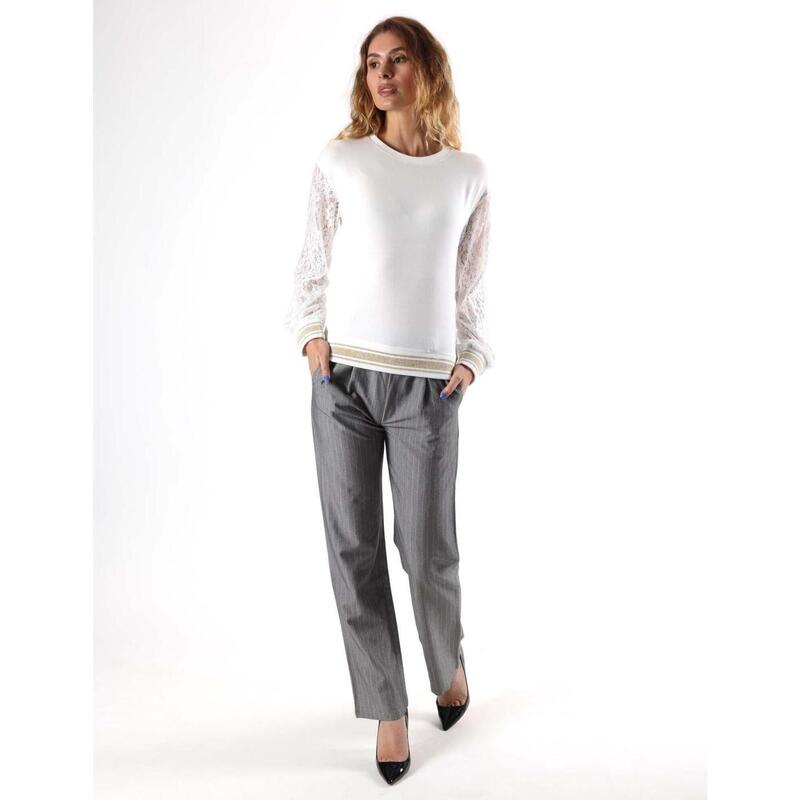 Pantalon palazzo en popeline Leone Be Glam